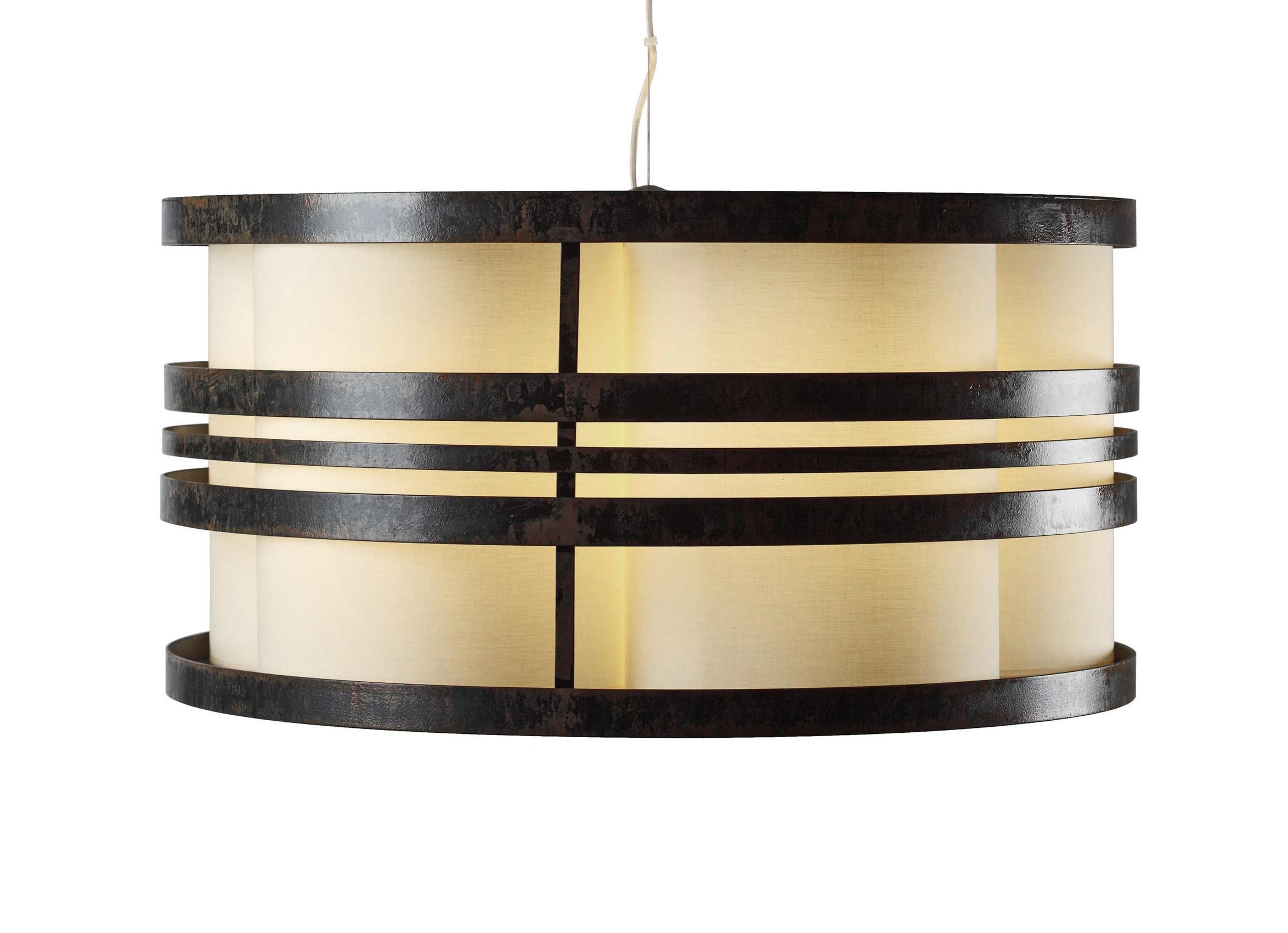 Metal Contemporary Art Deco Inspired Circus I Pendant Lamp Stained Black For Sale