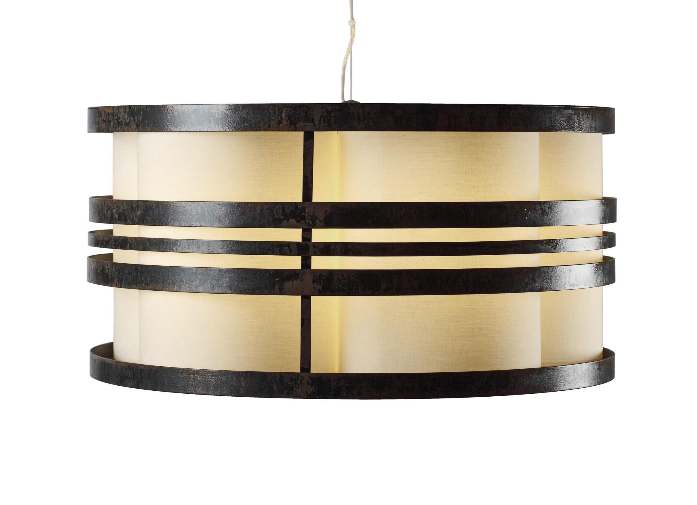 Cotton Contemporary Art Deco Inspired Circus I Pendant Lamp Stained Black For Sale
