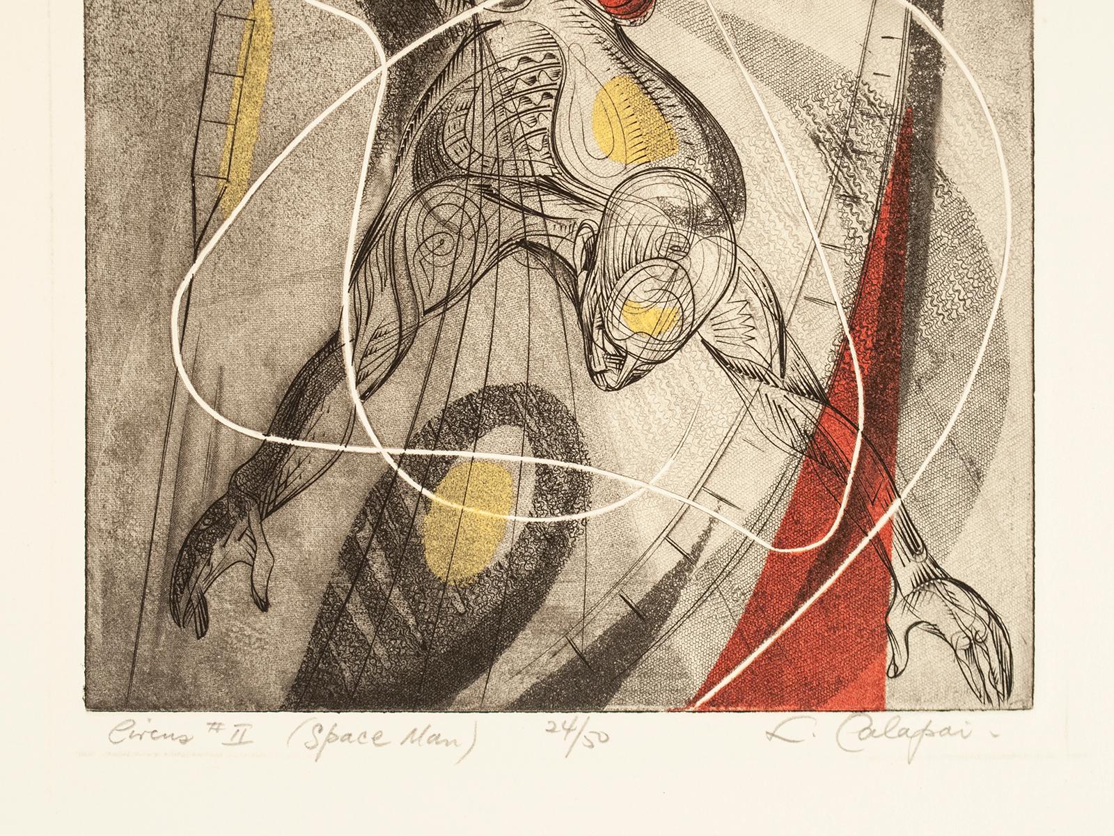 Buriné Circus II (Space Man), vers 1950, Letterio Calapai en vente