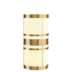 Lampe à suspension contemporaine en laiton poli d'inspiration Art Déco Circus III