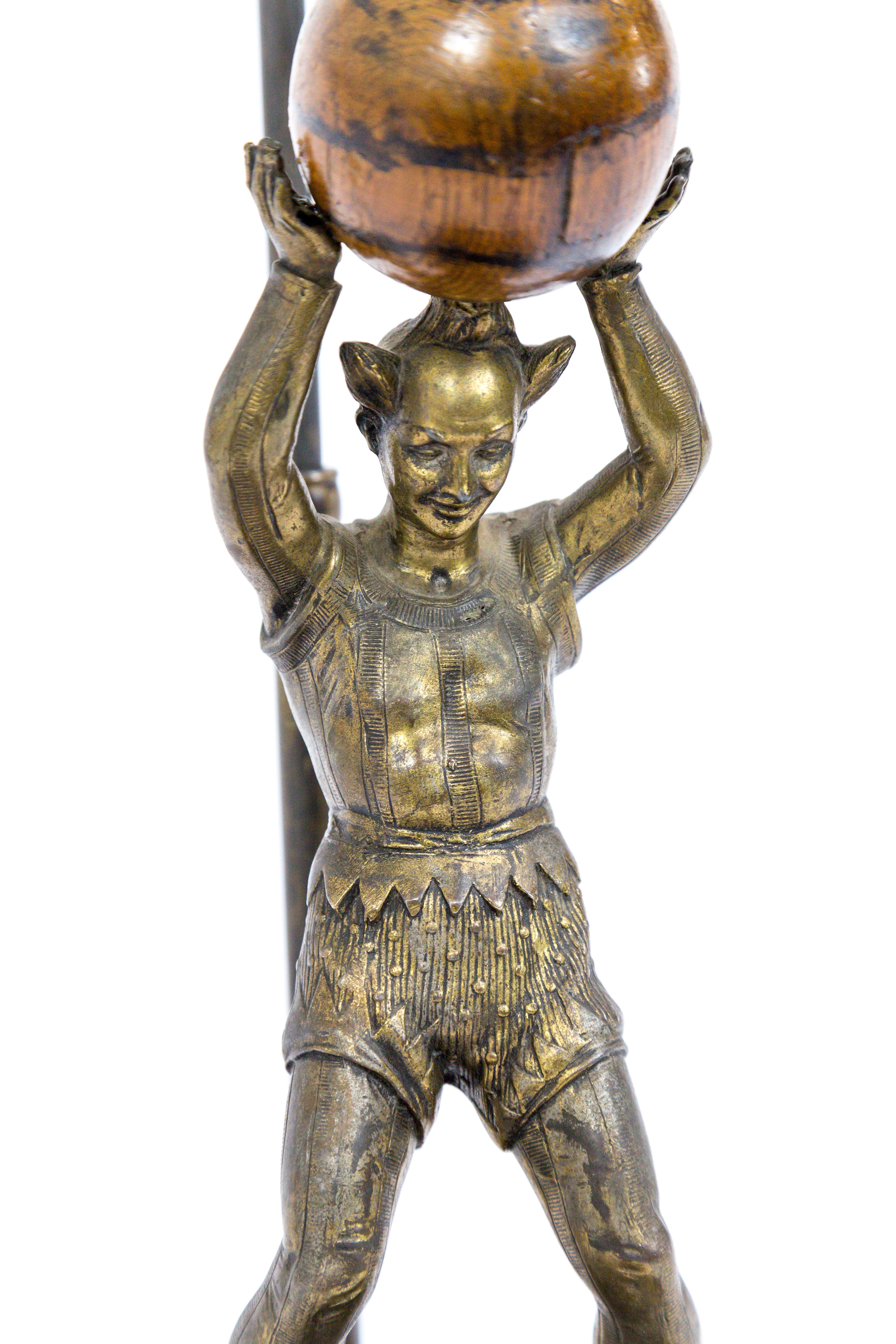 Circus Jester Sculpture with Walnut Ball Lamp For Sale 3