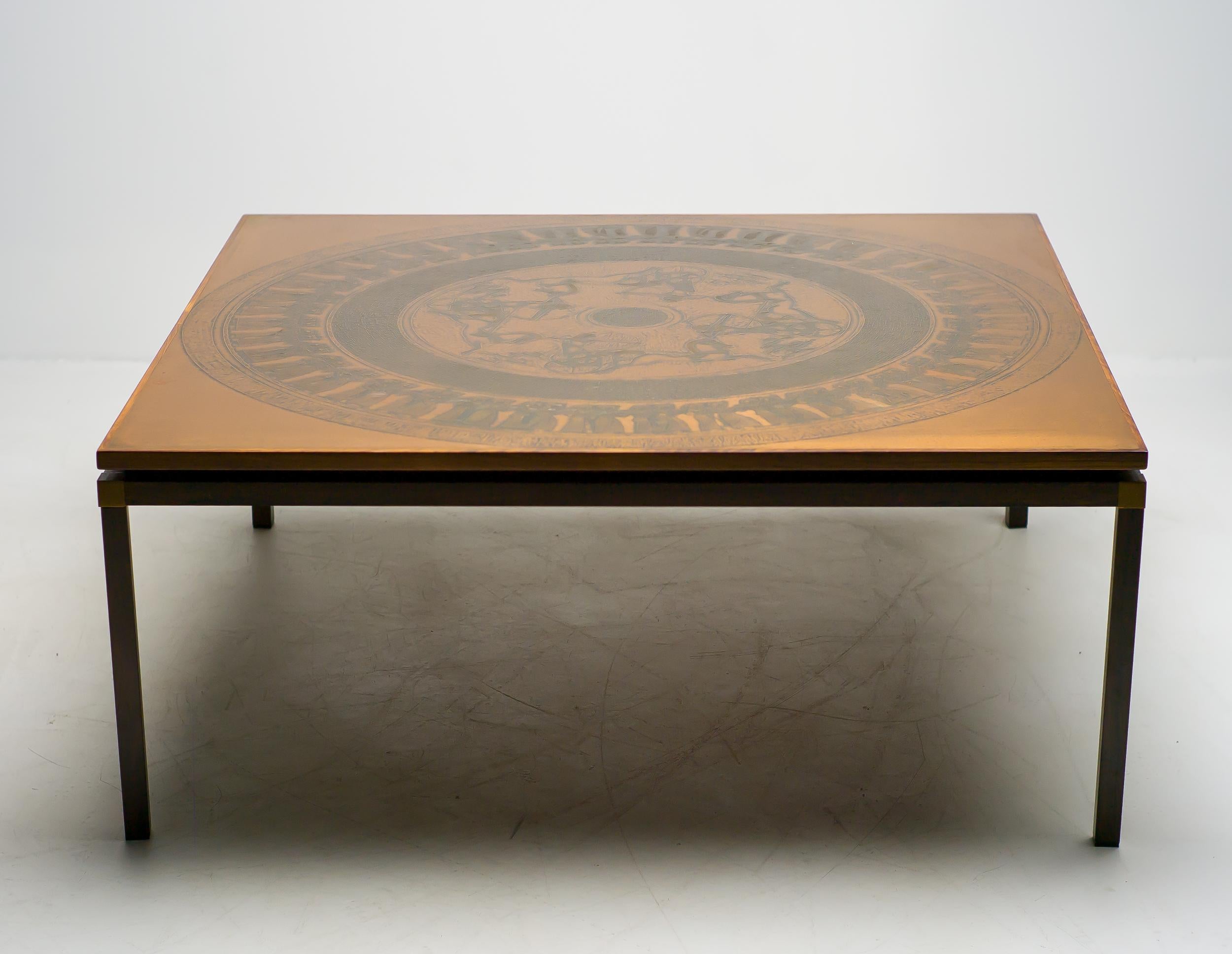 Late 20th Century 'Circus Maximus' Copper Coffee Table For Sale