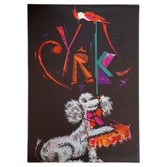 Circus Poodle Drummer, Vintage Polish Circus Poster by Liliana Baczewska, 1965