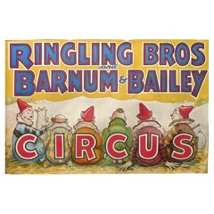 Circus Poster by Ringling Bros., circa 1971, Portraying Six Seated Clowns