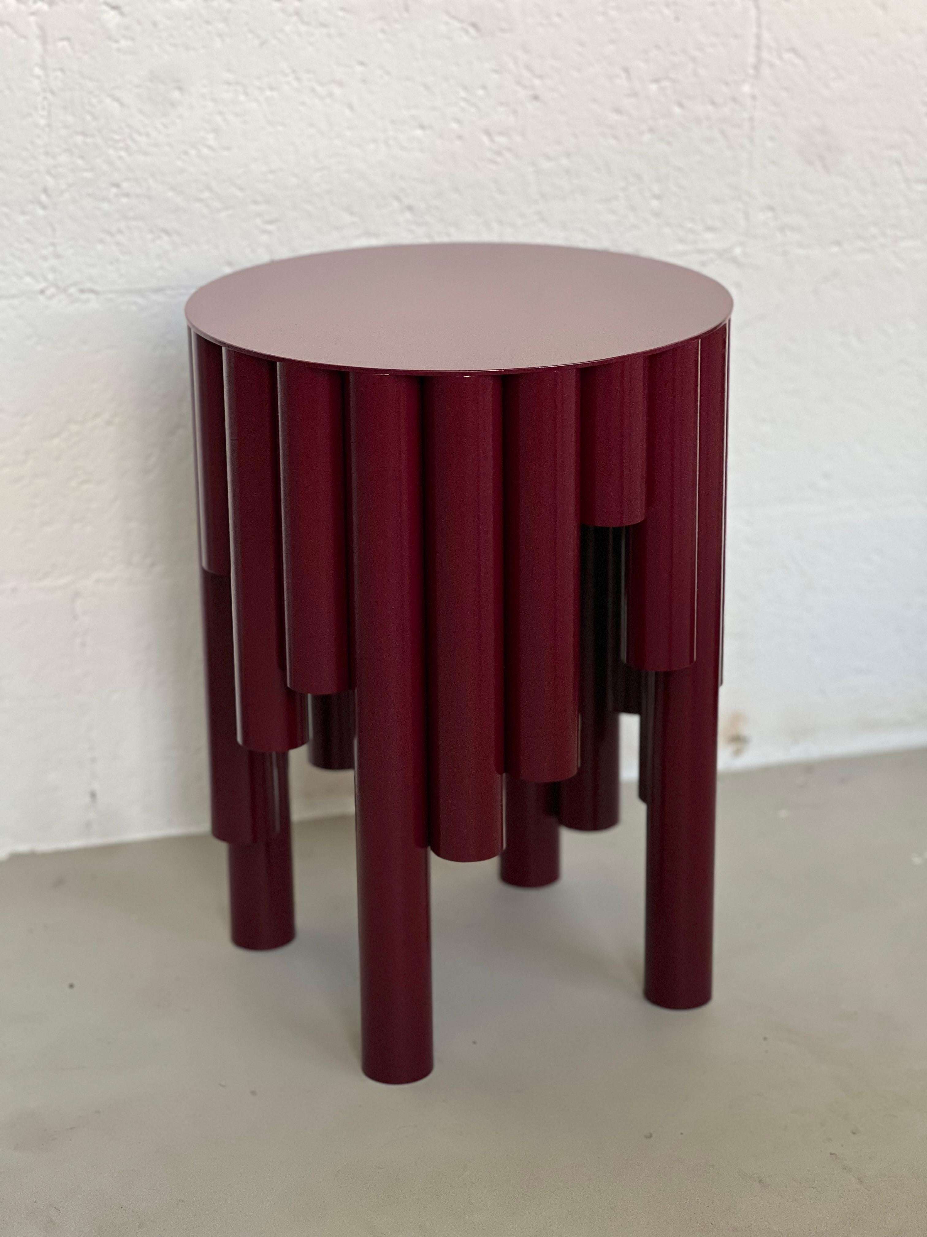 Contemporary Circus Side Table/Stool by Spinzi Milano in Gucci Red For Sale