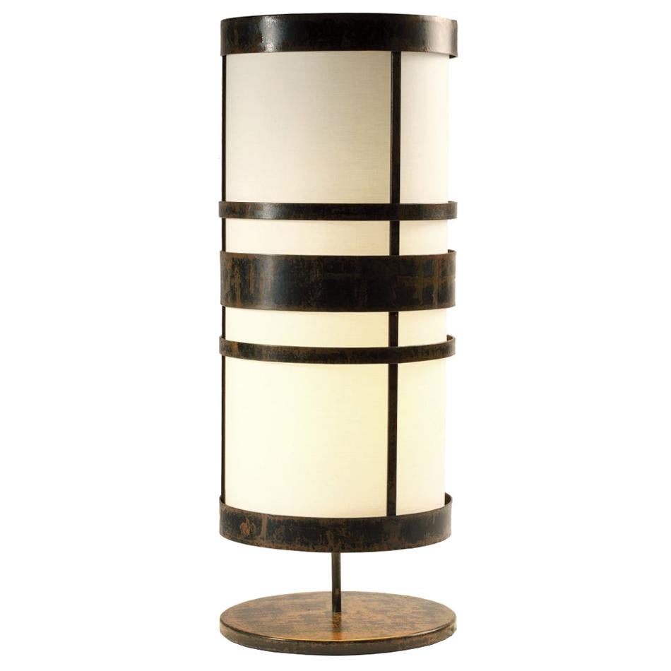 Contemporary Art Deco Inspired Circus Table Lamp Stained Black For Sale