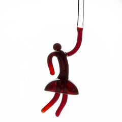 Circus Woman, Hand Blown Colored Glass Dome