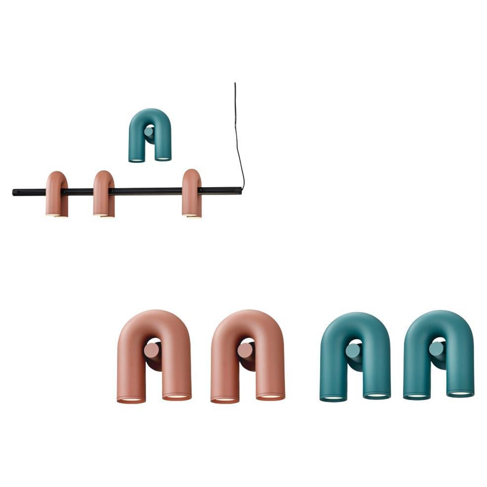 'Cirkus' Track 90cm + 4 spotlights + 4 Wall lights by AGO For Sale