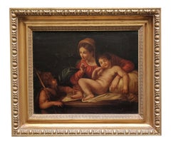 HOLY SCENE - Italian School - Italy -  Figurative- Oil on canvas painting