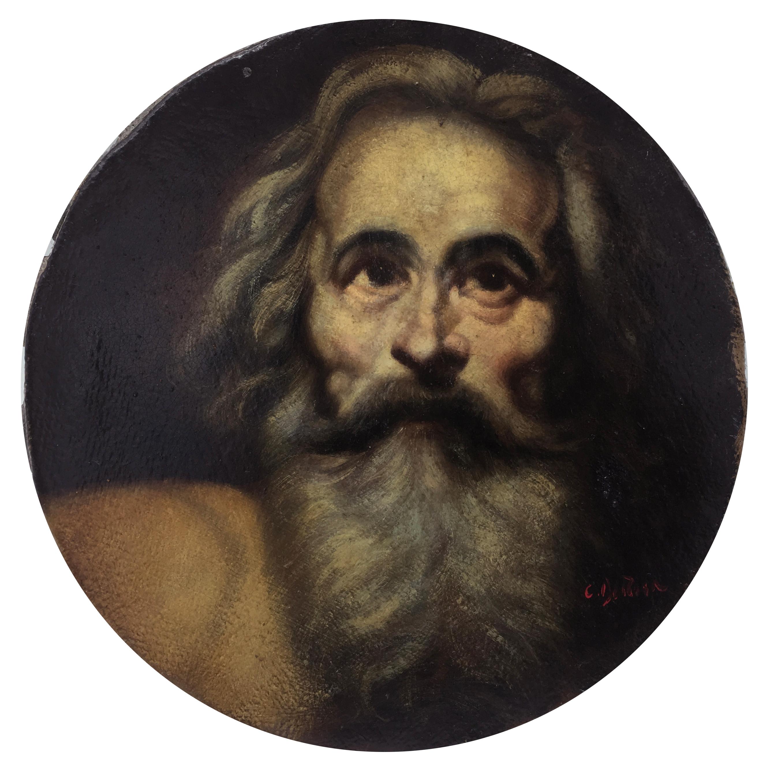 PHILOSOPHER - Dutch and Flemish- Oil on canvas painting- Italy - Painting by Ciro De Rosa