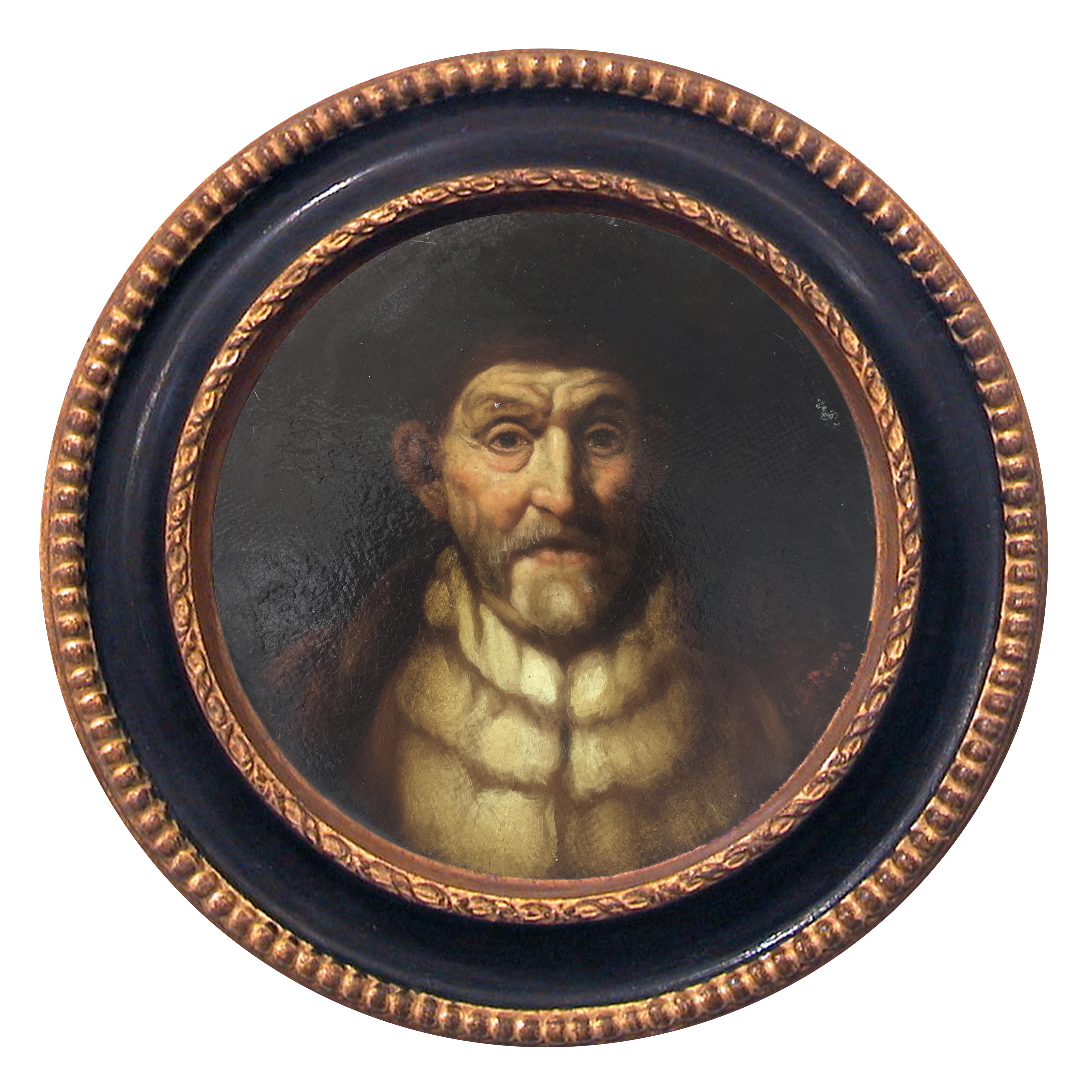 Ciro De Rosa Portrait Painting - PHILOSOPHER - Dutch, Flemish, Baroque -  Figurative Oil on Canvas Painting