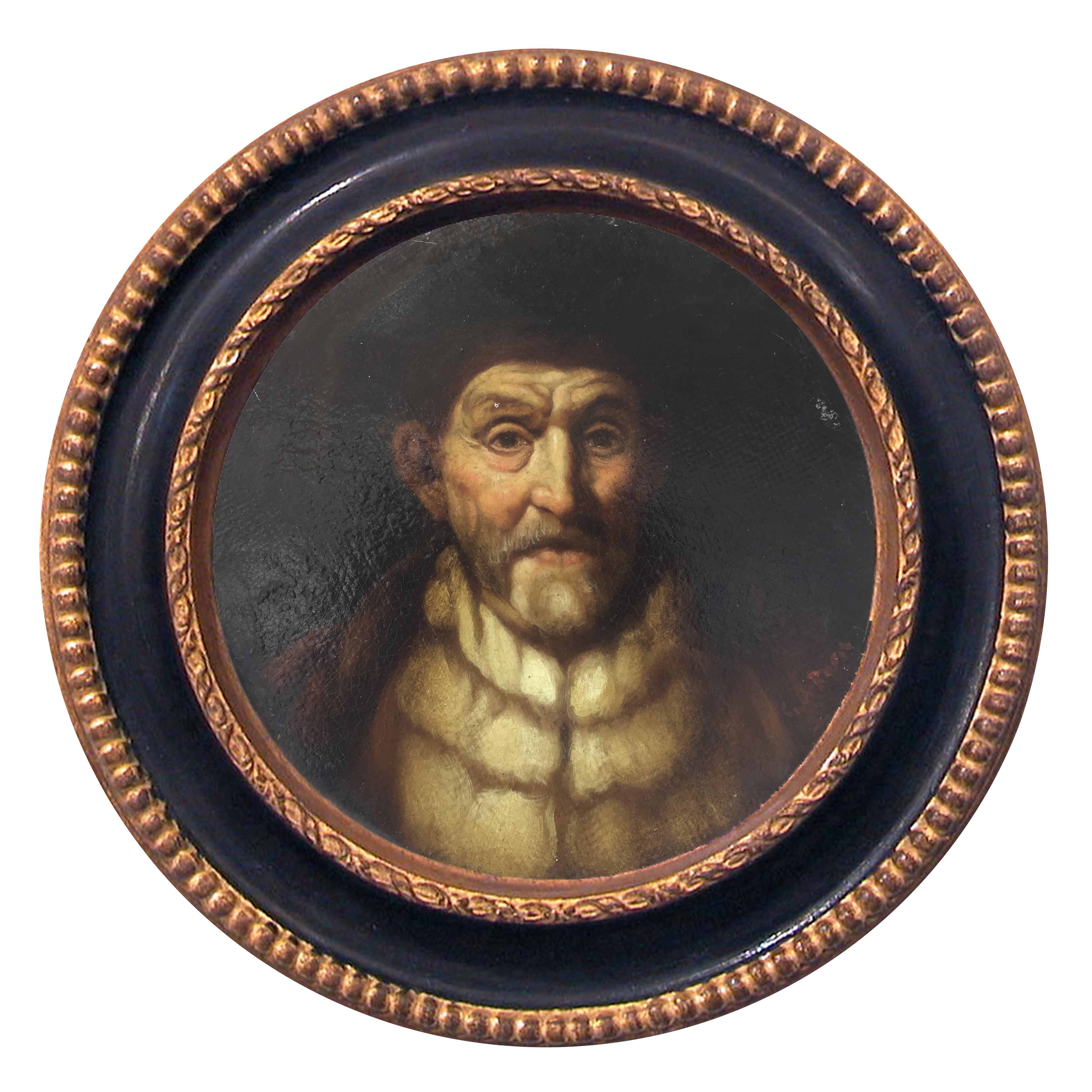 Portrait Painting de Ciro De Rosa - FILÓSOFO - Holandés, Flamenco, Barroco -  Pintura figurativa al óleo sobre lienzo