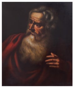PHILOSOPHER - Neapolitan School - Italian- Figurative Oil on canvas painting