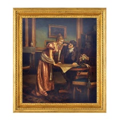 ROMANTIC READINGS – Figuratives Gemälde in Öl auf Leinwand in der Art von G. Boldini