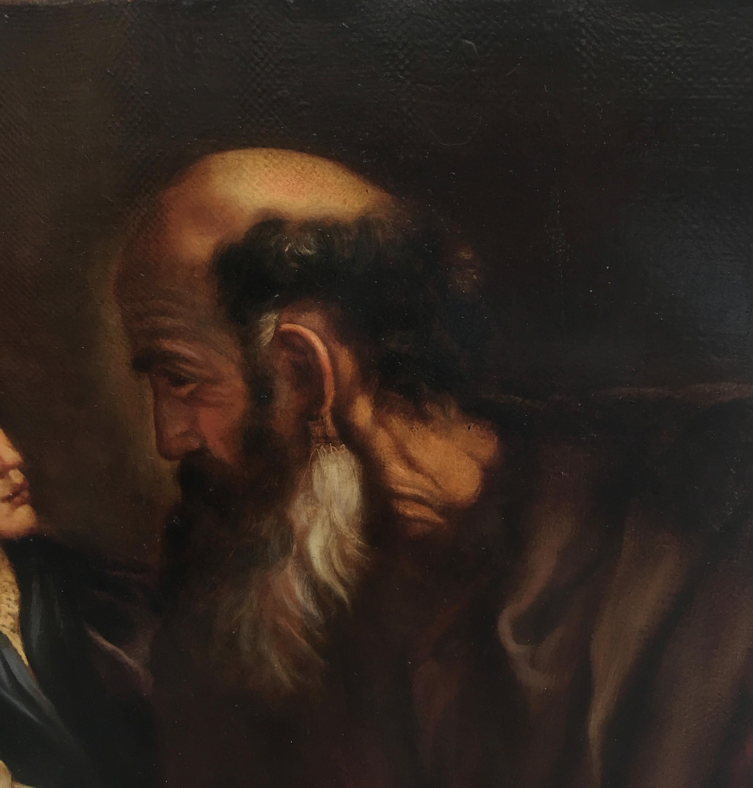 Youth and wisdom -Ciro De Rosa Italia 2007 - Oil on canvas cm.60x50
The painting by Ciro De Rosa is a beautiful reinterpretation of the famous biblical painting 