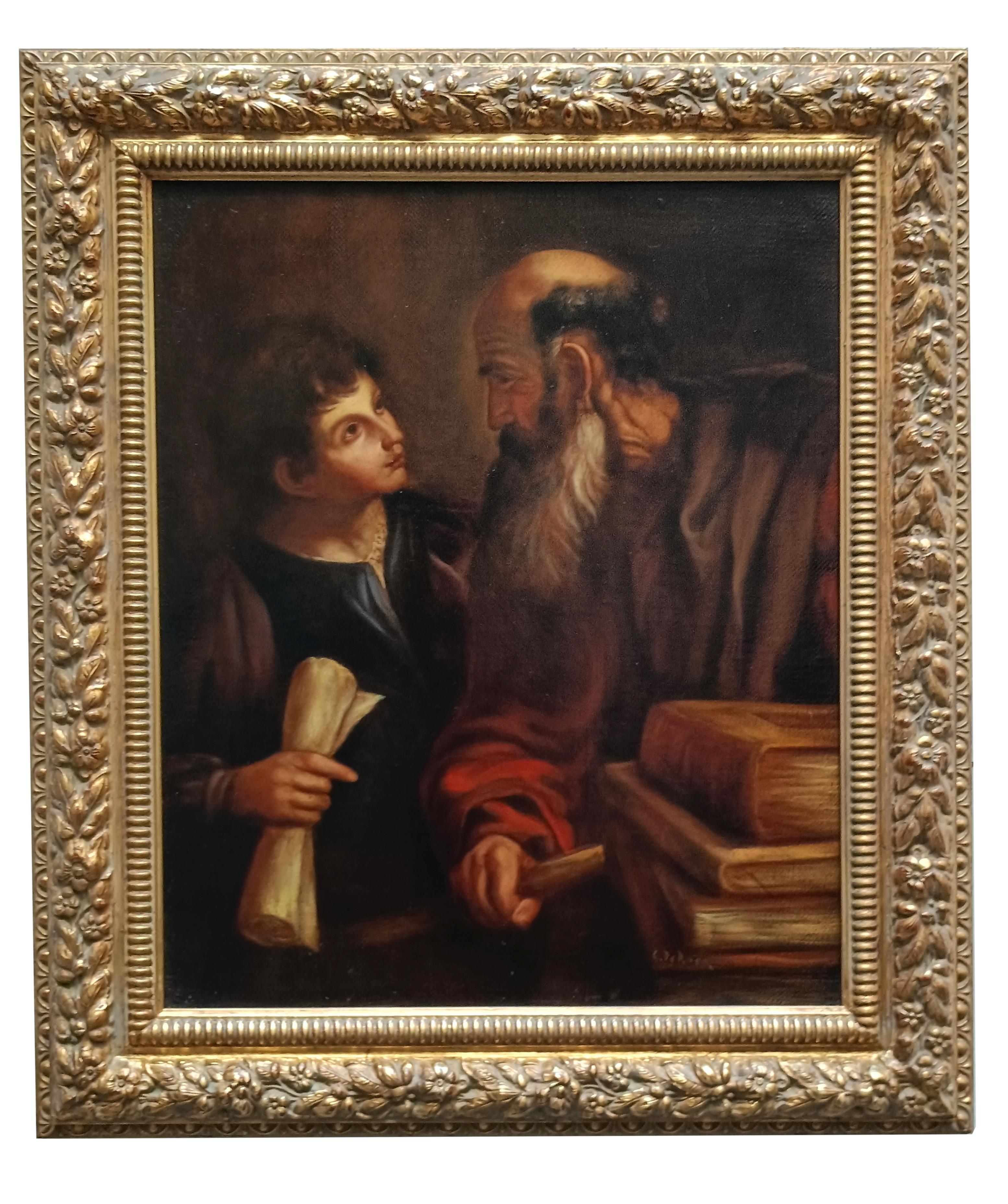 Portrait Painting Ciro De Rosa - Véritable ET Véritable Liberté - À la manière de Caravaggio  Peinture figurative à l'huile sur toile