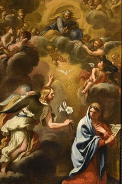 Annunciation Ferri Paint 17th Century Oil on canvas Old master Religious Rome
