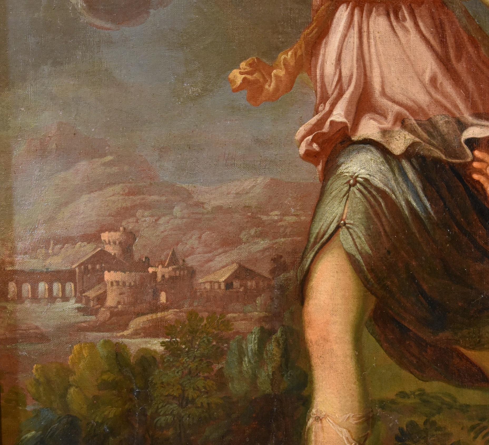 Guardian Angel Ferri 17/18th Century Paint Oil on canvas Old master Roman school For Sale 10