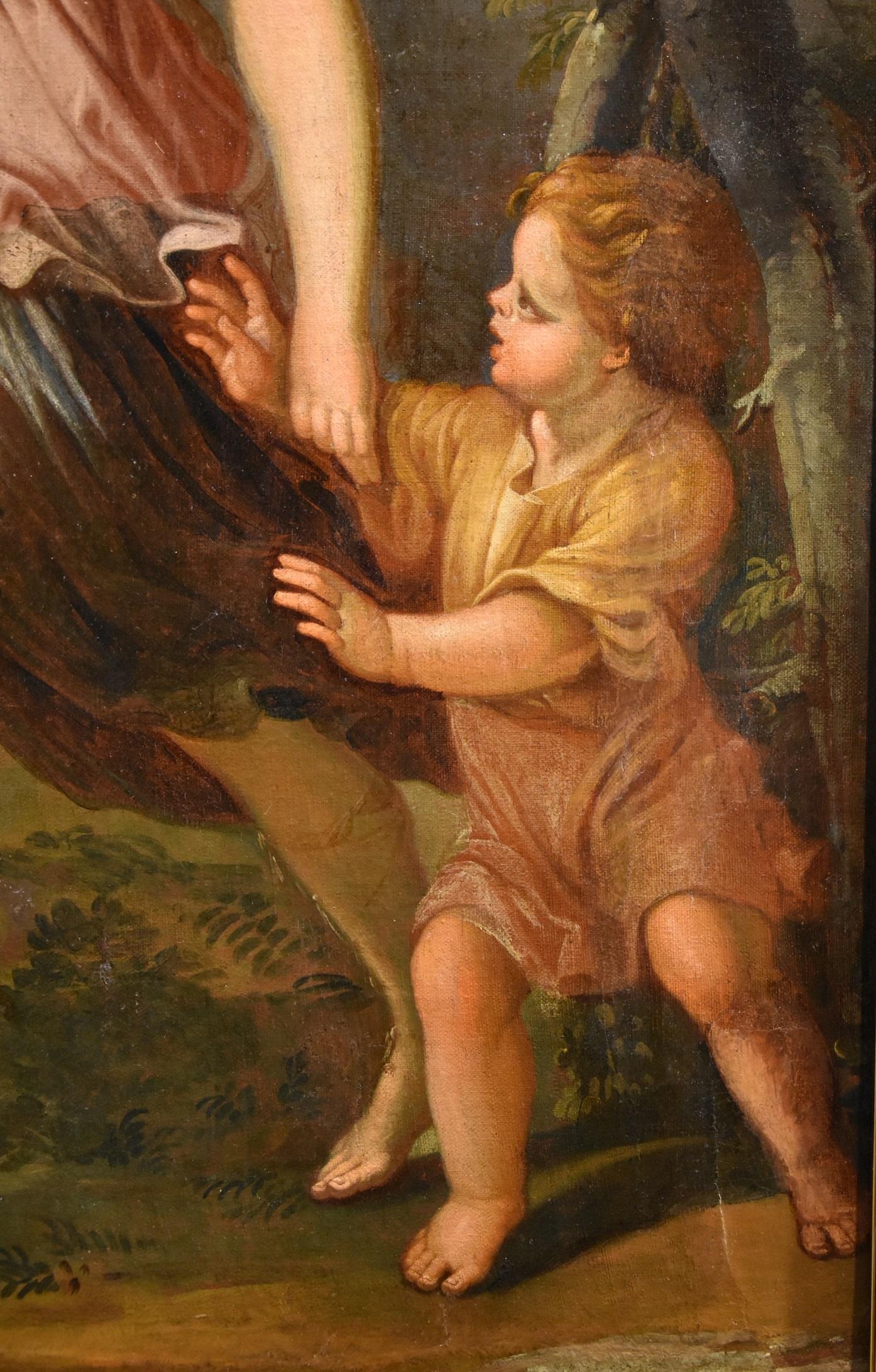 Guardian Angel Ferri 17/18th Century Paint Oil on canvas Old master Roman school For Sale 5