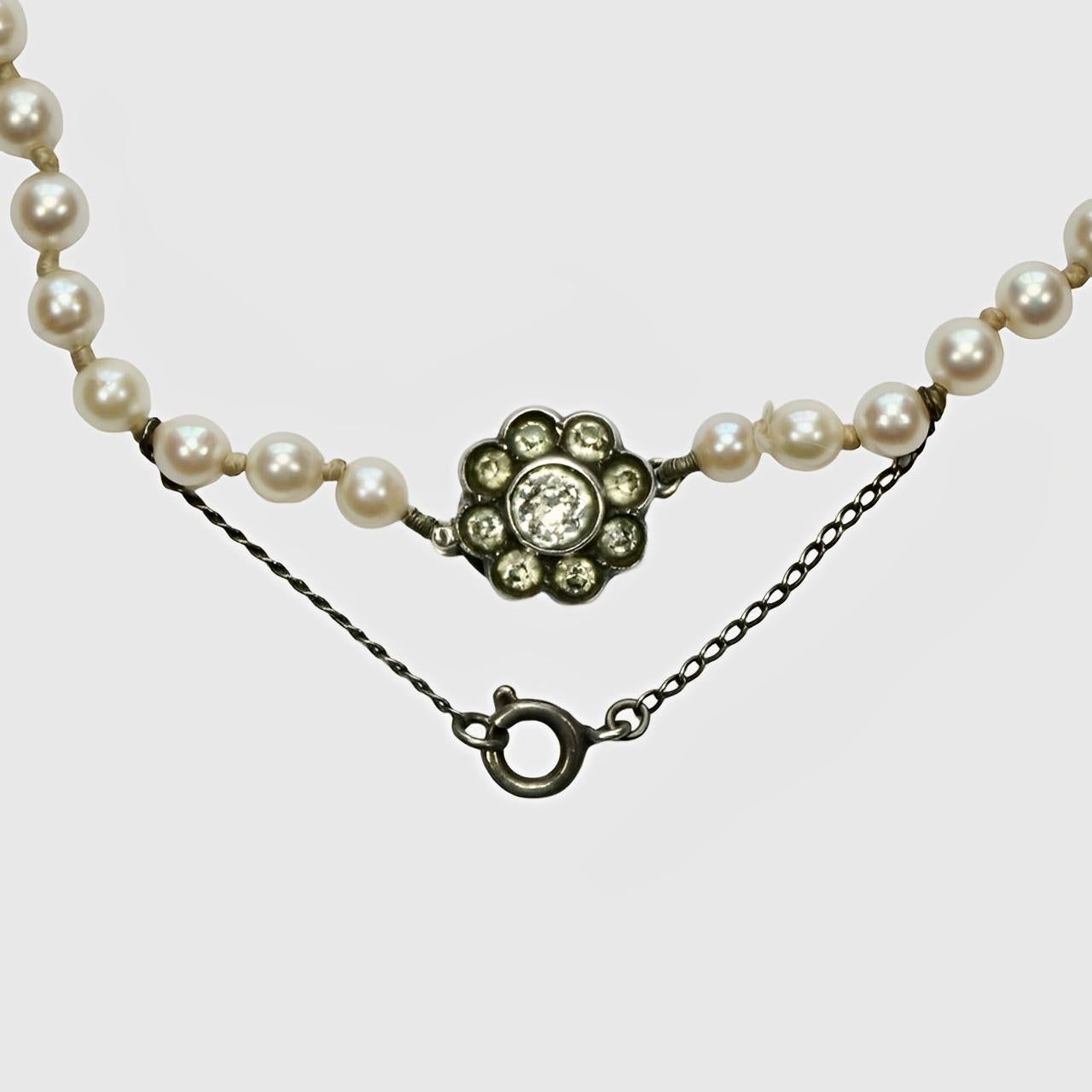 da uomo o donna Ciro Collana di perle coltivate graduate e annodate con chiusura in argento del 1930 circa in vendita