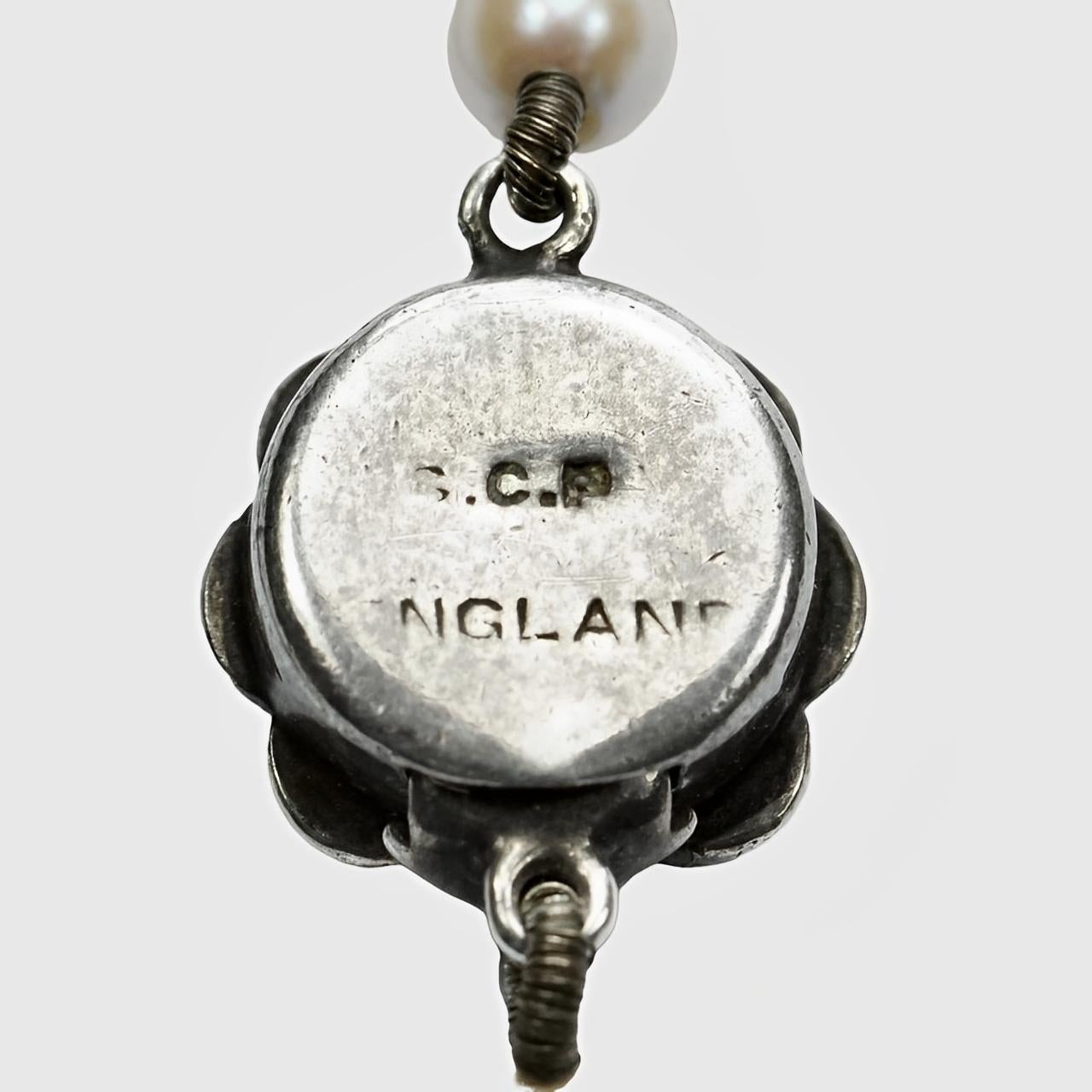 Ciro Collana di perle coltivate graduate e annodate con chiusura in argento del 1930 circa in vendita 1