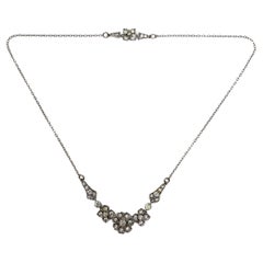 Ciro 'SCP' 1930s Art Deco Silver and Paste Vintage Floral Necklace