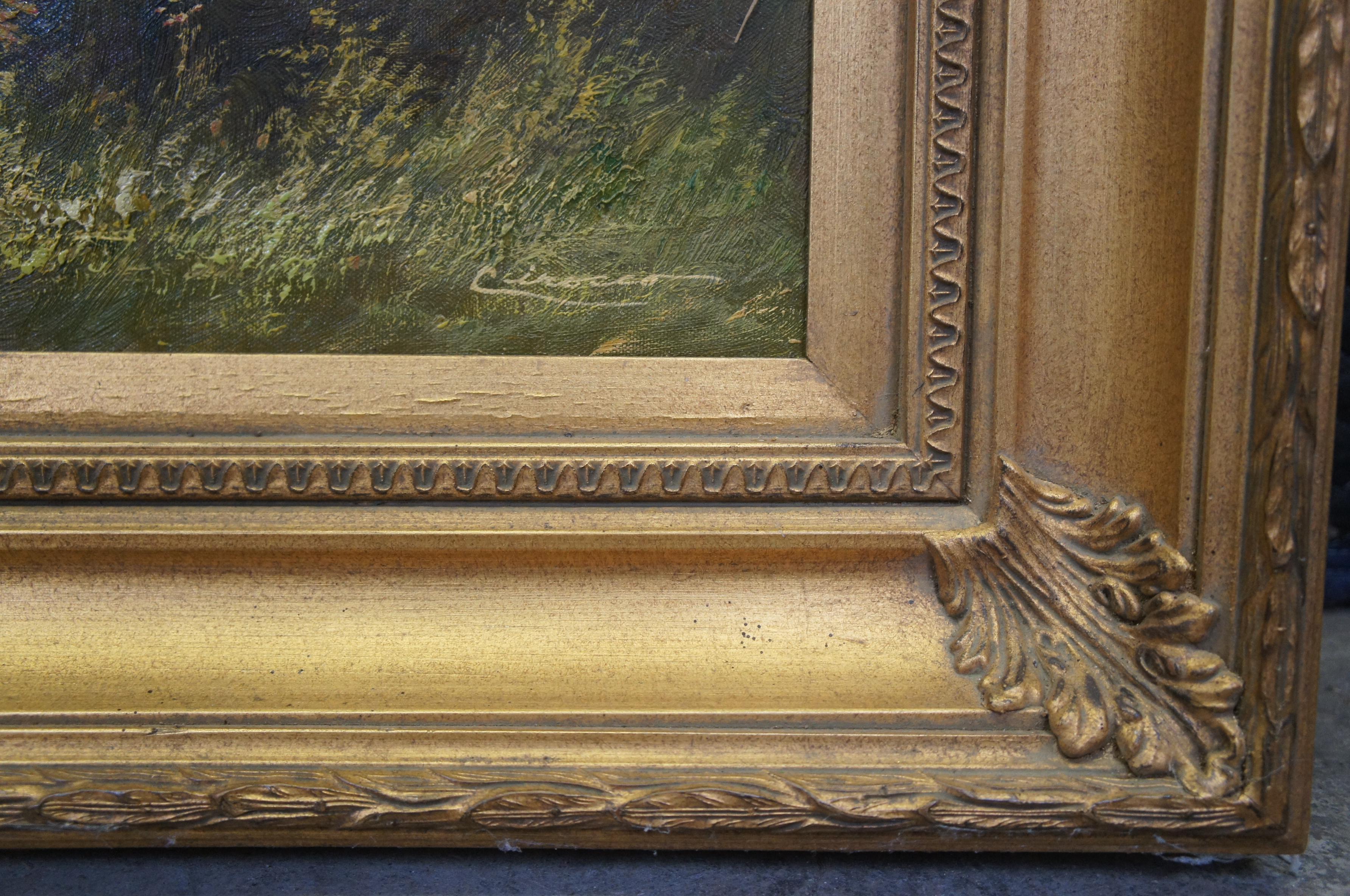 Cirocco Pastoral Forest Landscape Oil Painting on Canvas Gold Frame 46