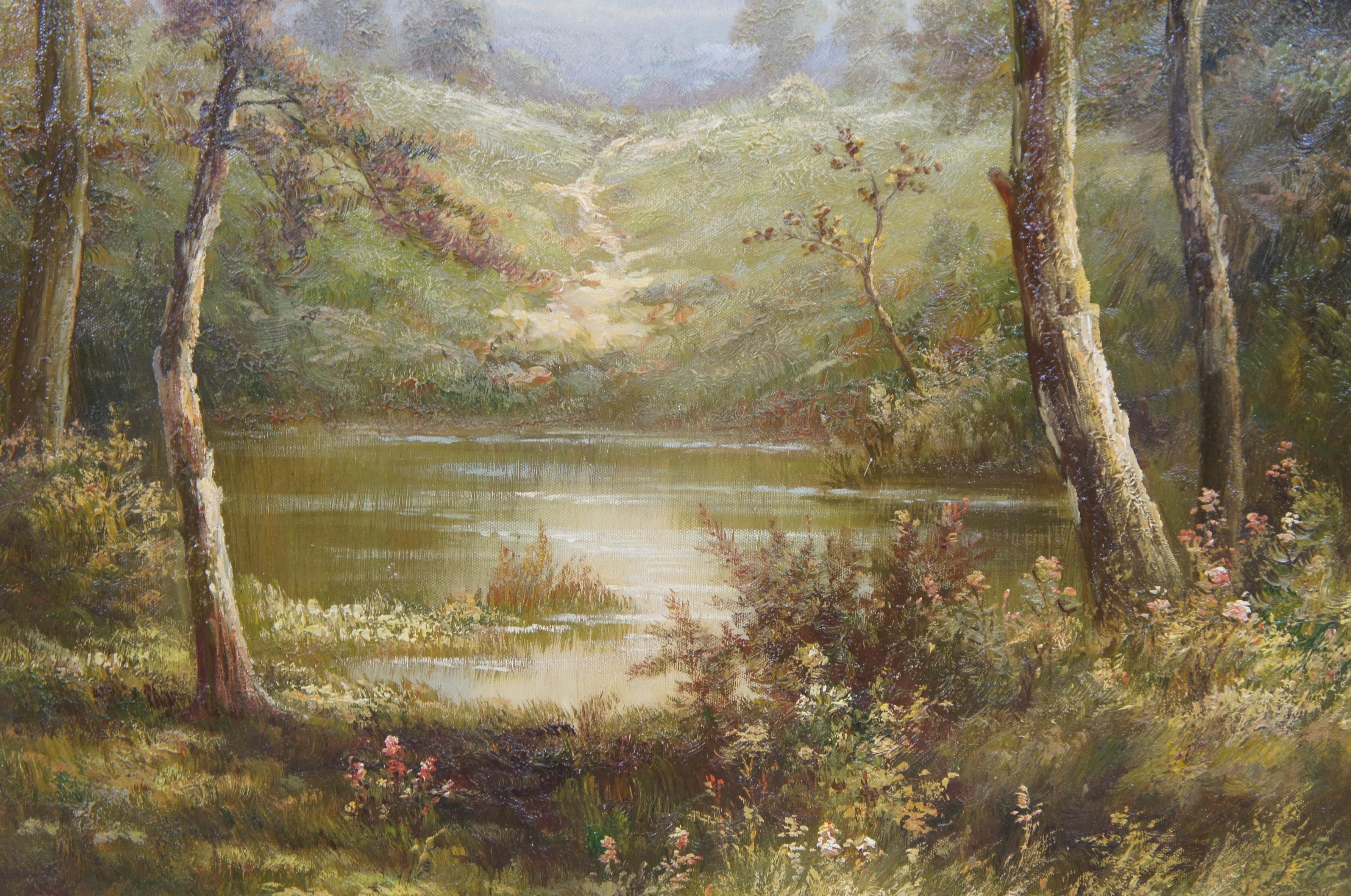 Cirocco Pastoral Forest Landscape Oil Painting on Canvas Gold Frame 46