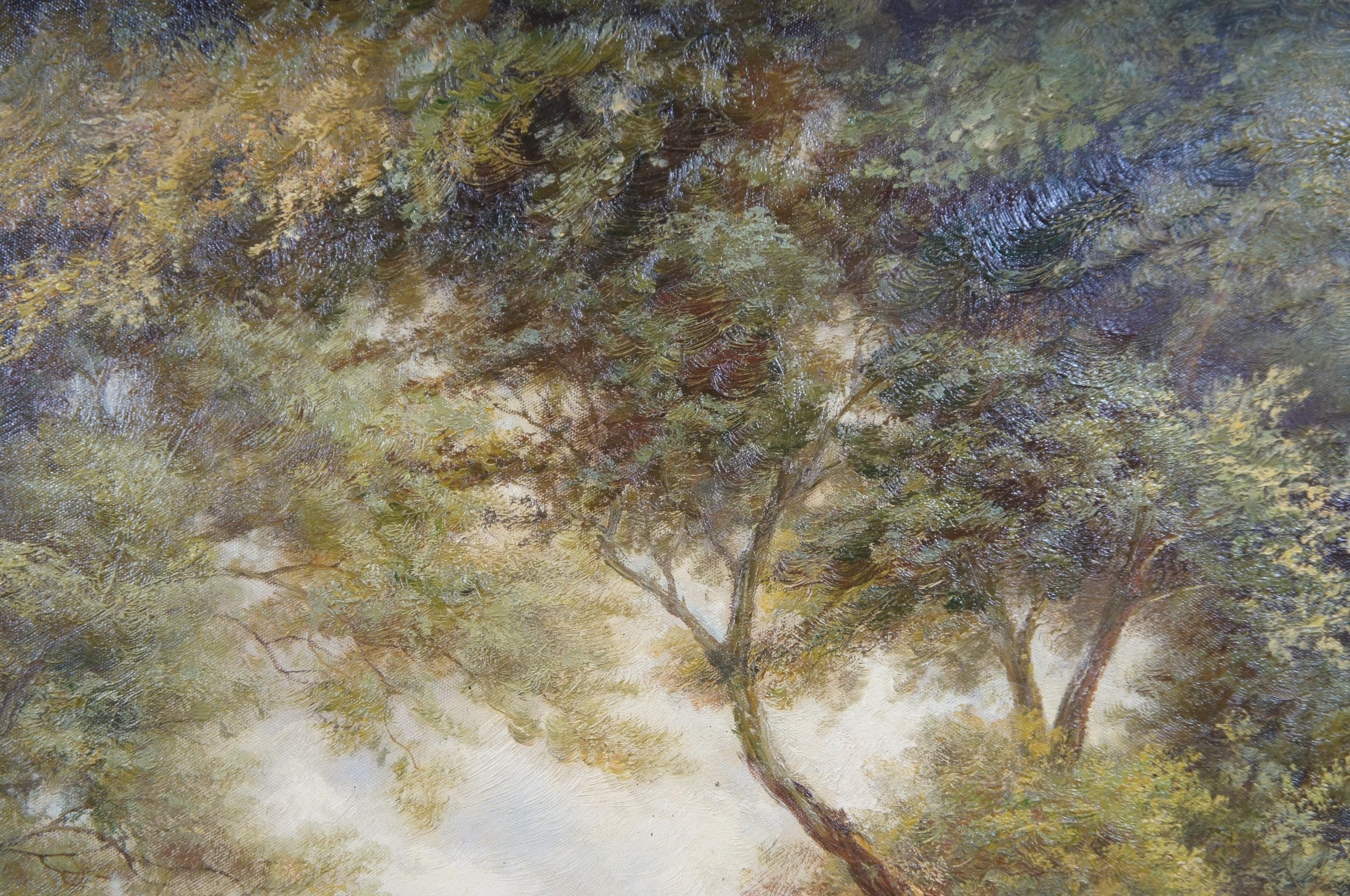 Cirocco Pastoral Forest Landscape Oil Painting on Canvas Gold Frame 46