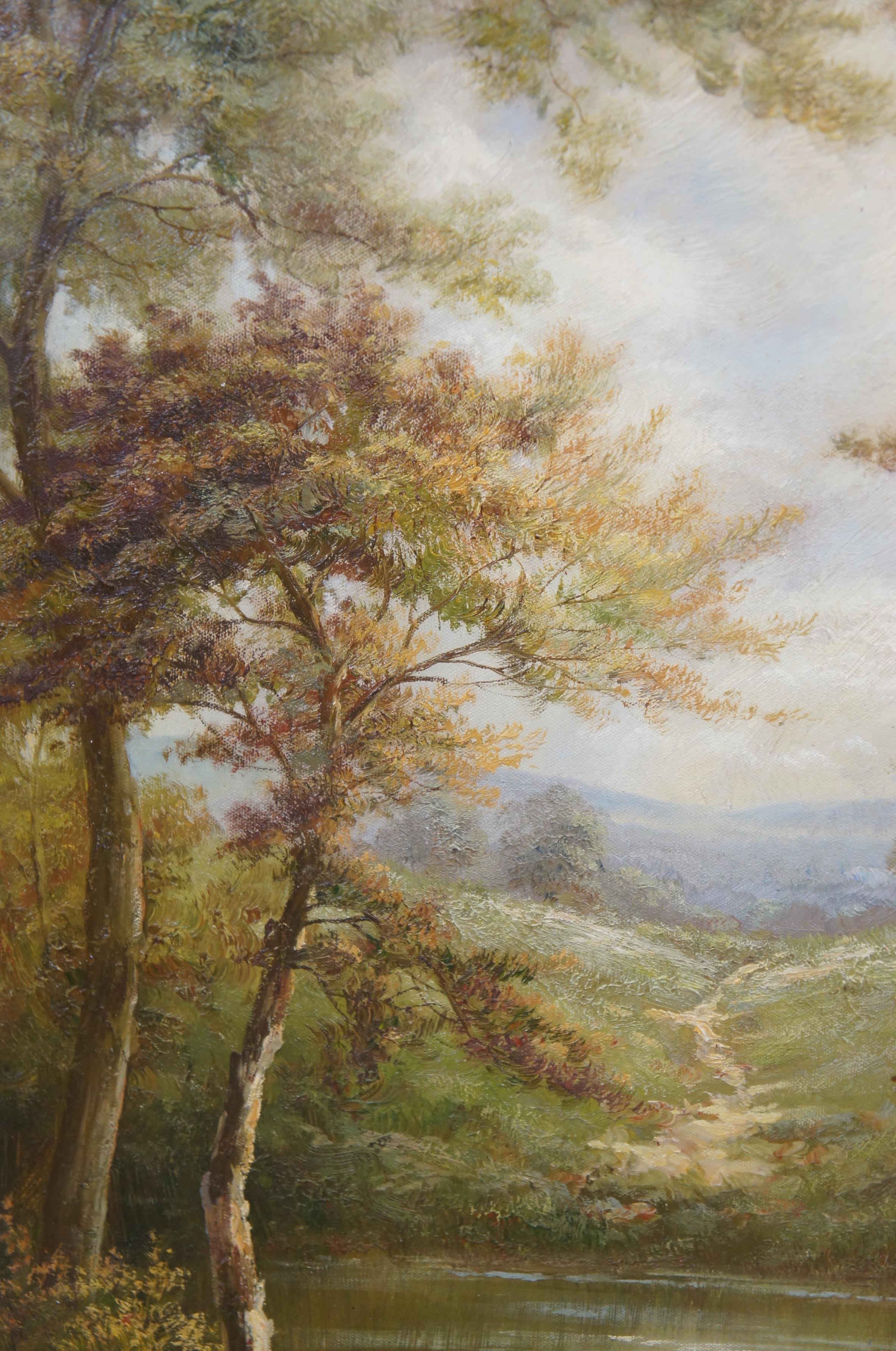 Cirocco Pastoral Forest Landscape Oil Painting on Canvas Gold Frame 46