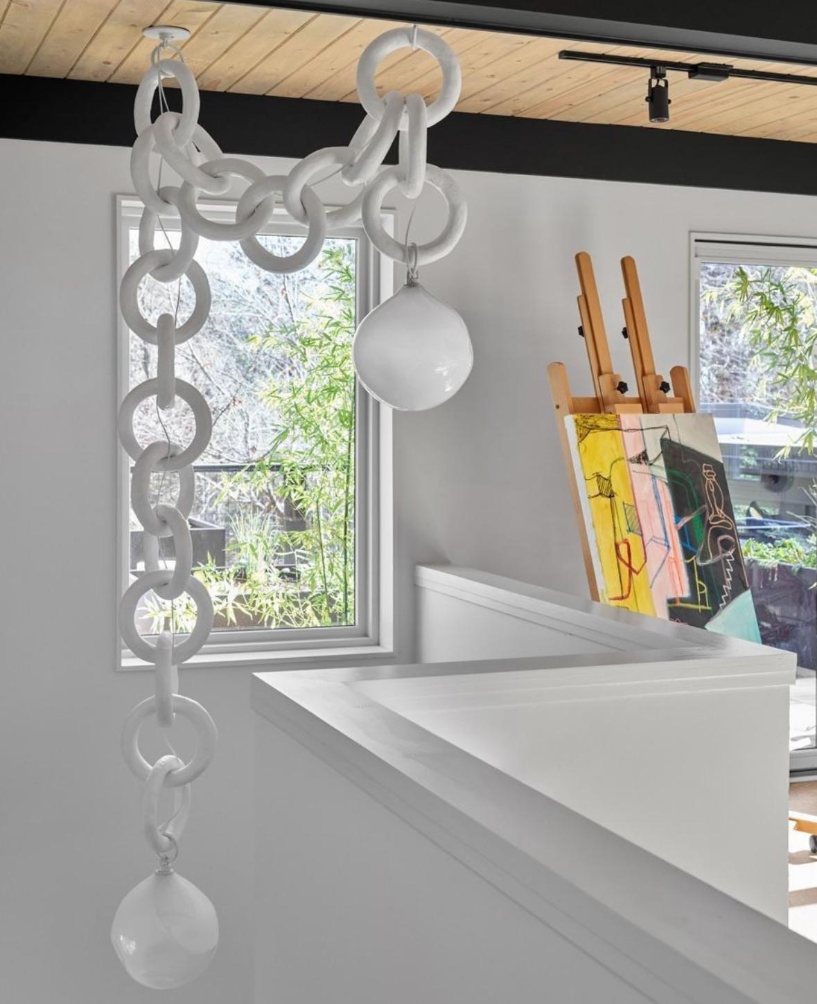 Cirque 2 Drop Double Swagged Chandelier by Brent Warr Studios Posmoderno en venta