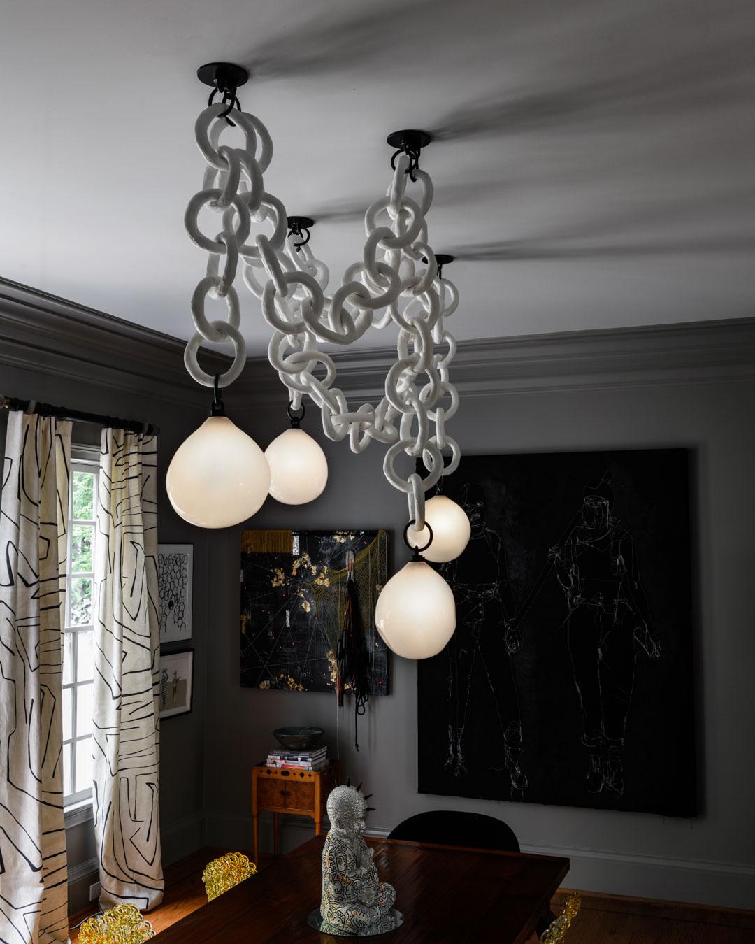 Cirque 4 Drop Swagged Chandelier by Brent Warr Studios Estadounidense en venta