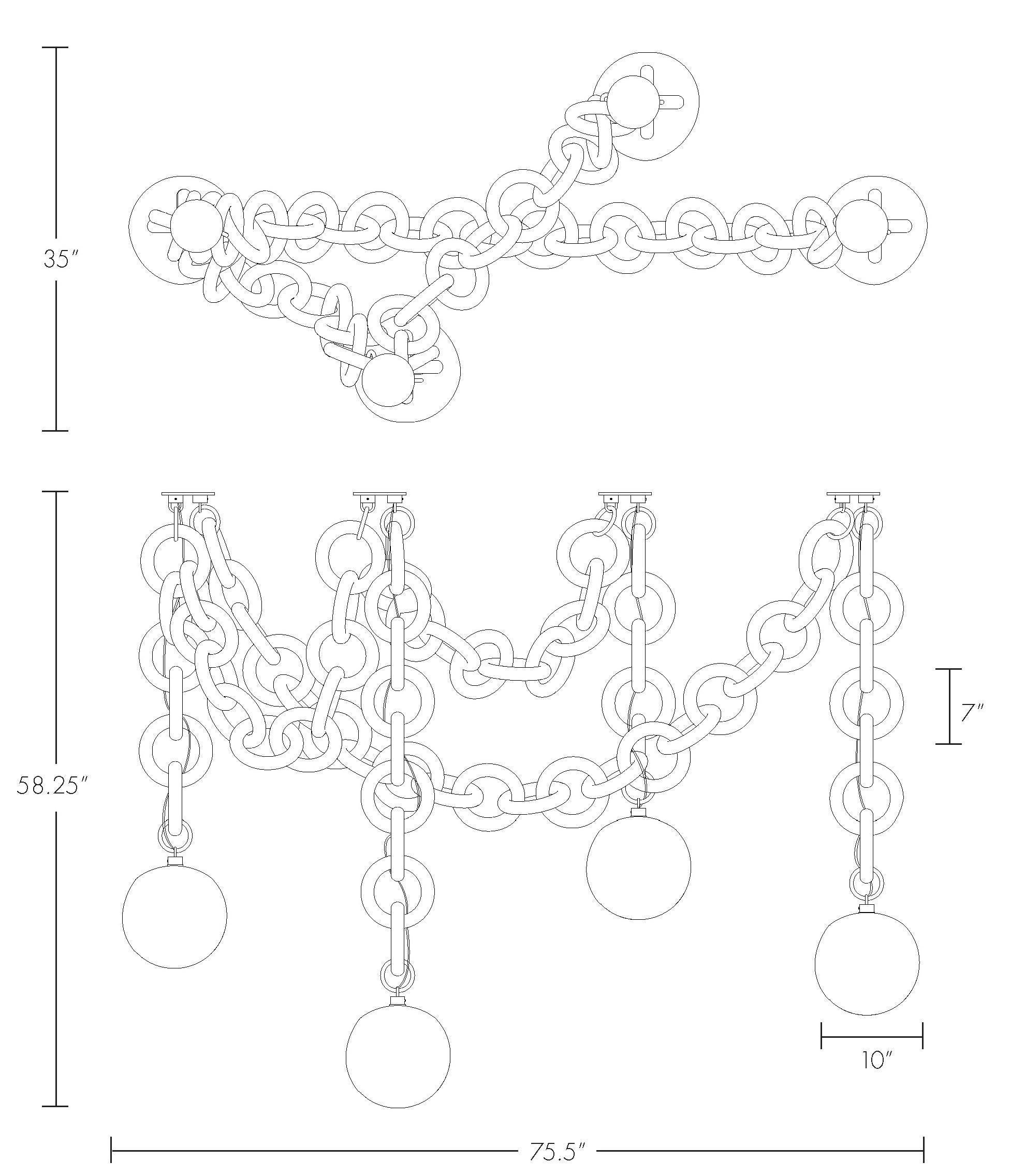 Cirque 4 Drop Swagged Chandelier by Brent Warr Studios en Nuevo estado para la venta en Bainbridge, GA