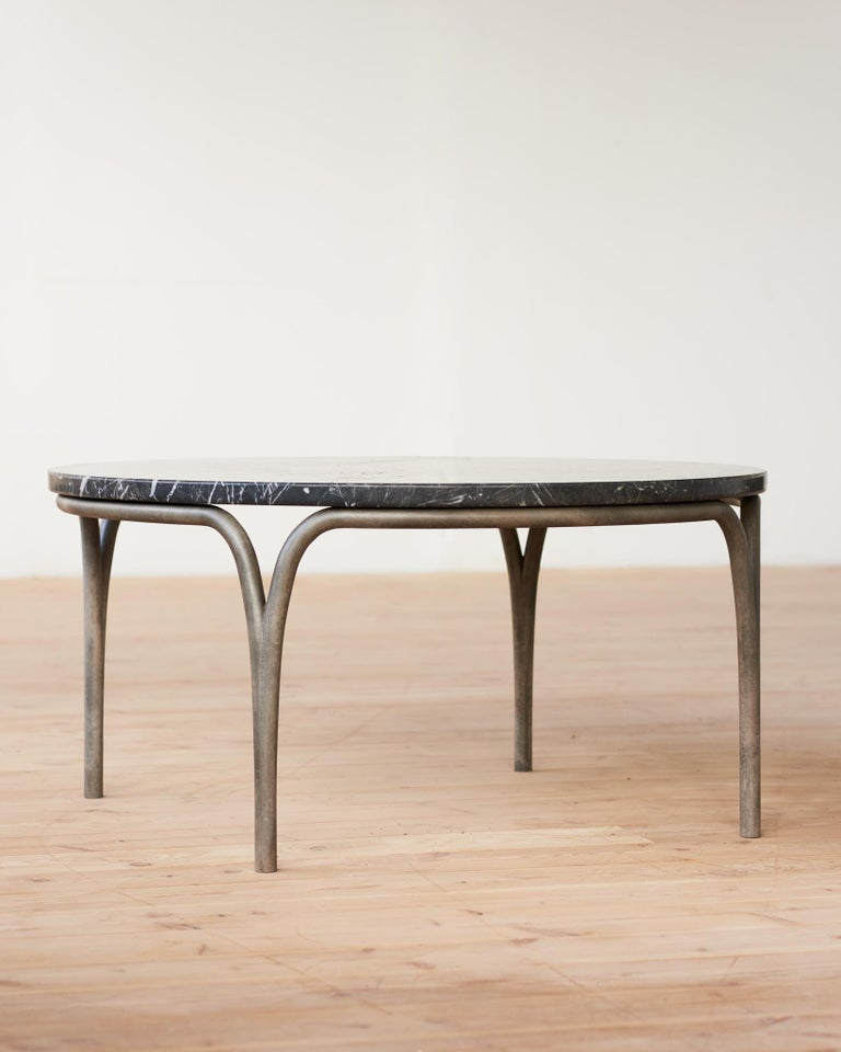 Canadian Cirrus Coffee Table with Marble Tabletop For Sale