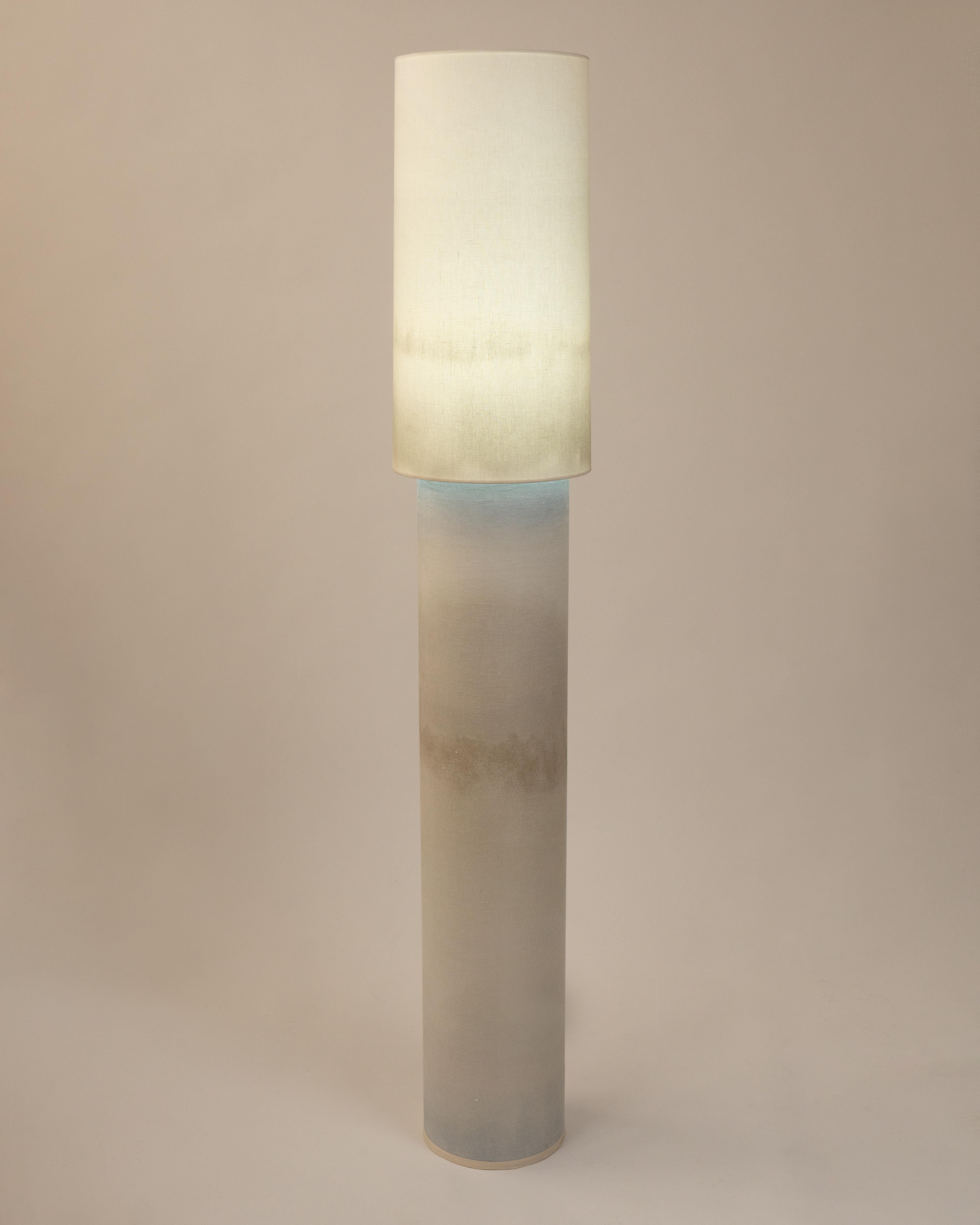 Soft Hues Gradient Ceramic Totem Zeitgenössische Skulpturale Lampe von Elsa Foulon (Postmoderne) im Angebot