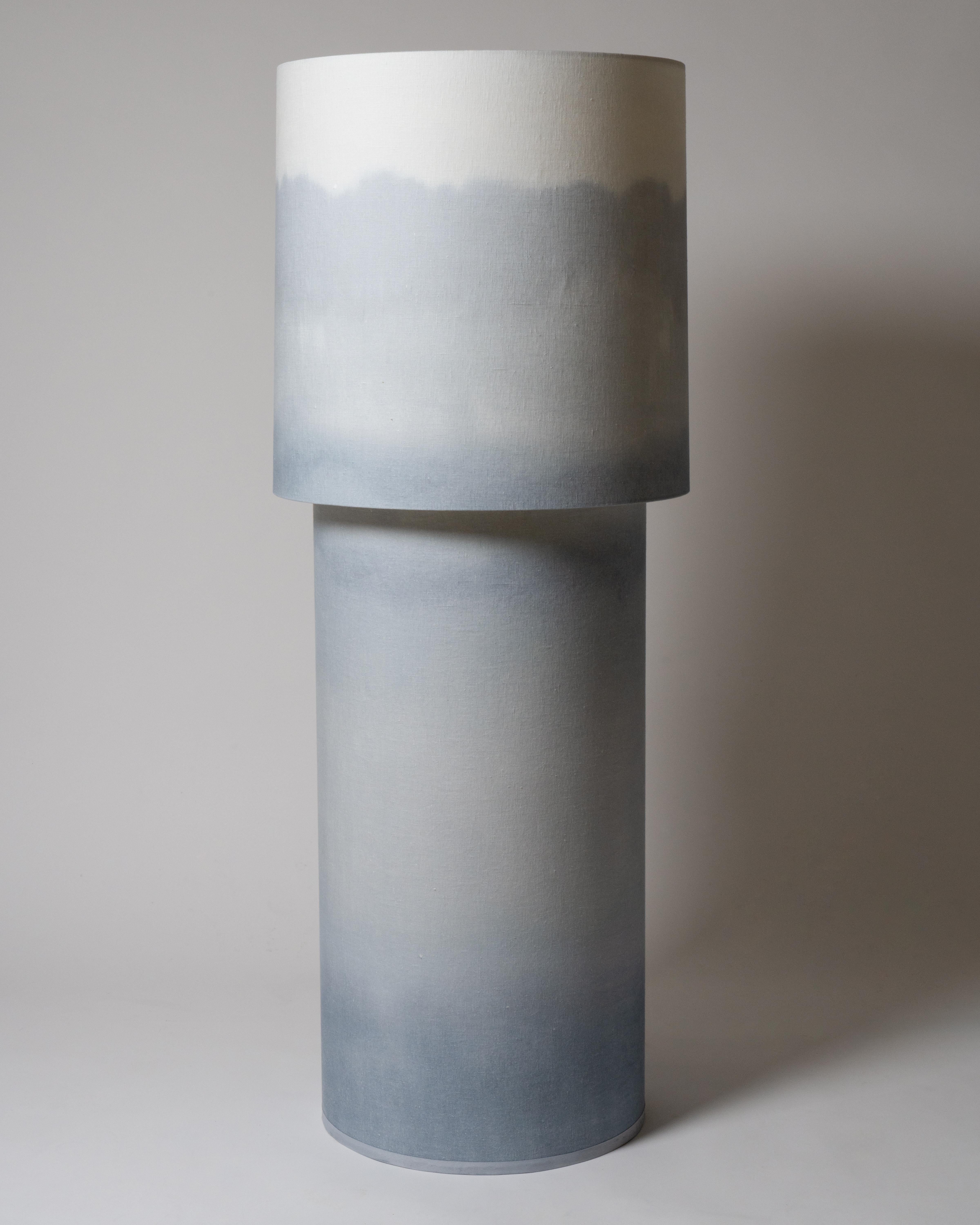 Post-Modern Soft Hues Gradient Ceramic Totem Handcrafted Sculptural Lamp by Elsa Foulon For Sale