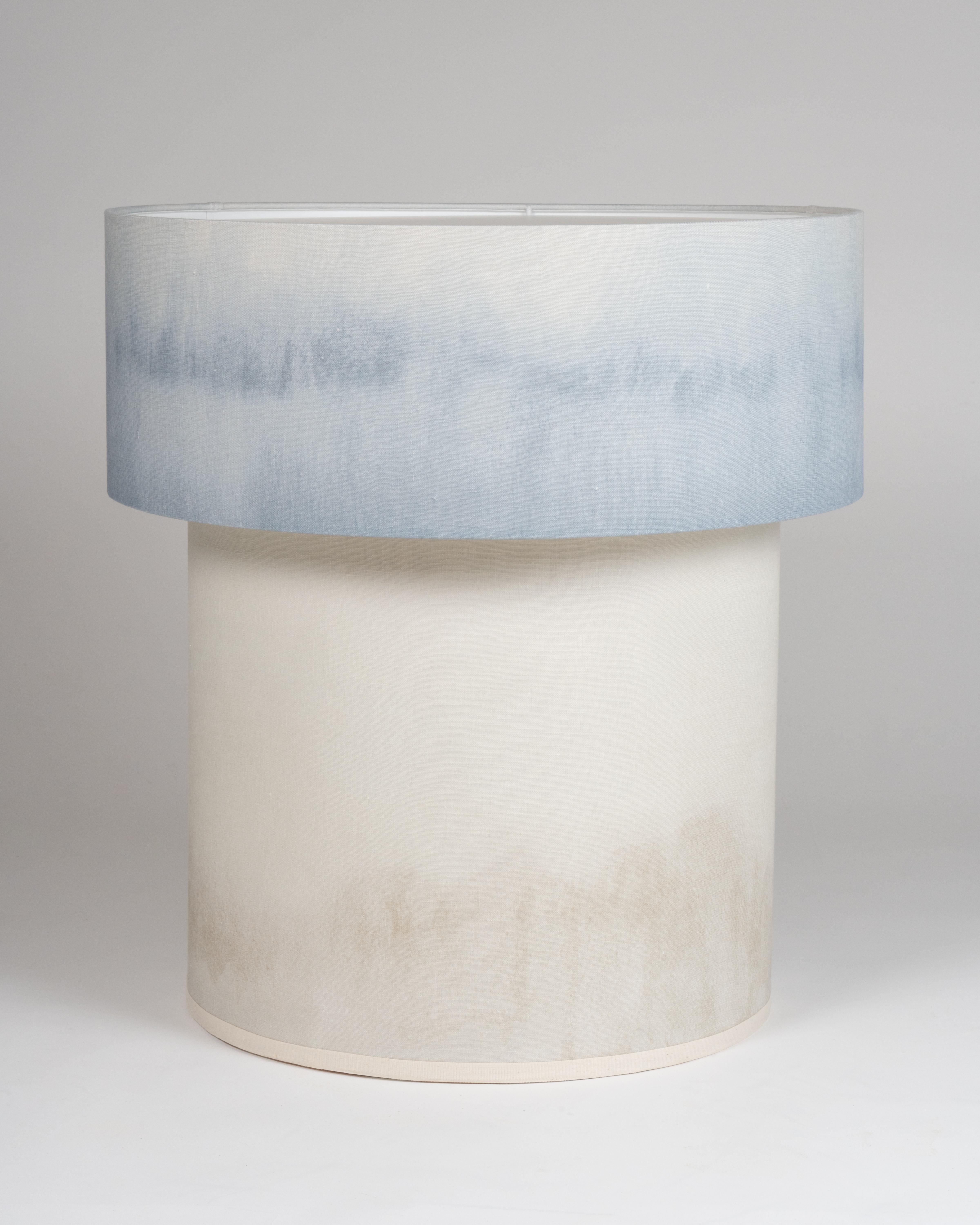 Post-Modern Soft Hues Earthy Beige Gradient Ceramic Totem Sculptural Lamp by Elsa Foulon For Sale