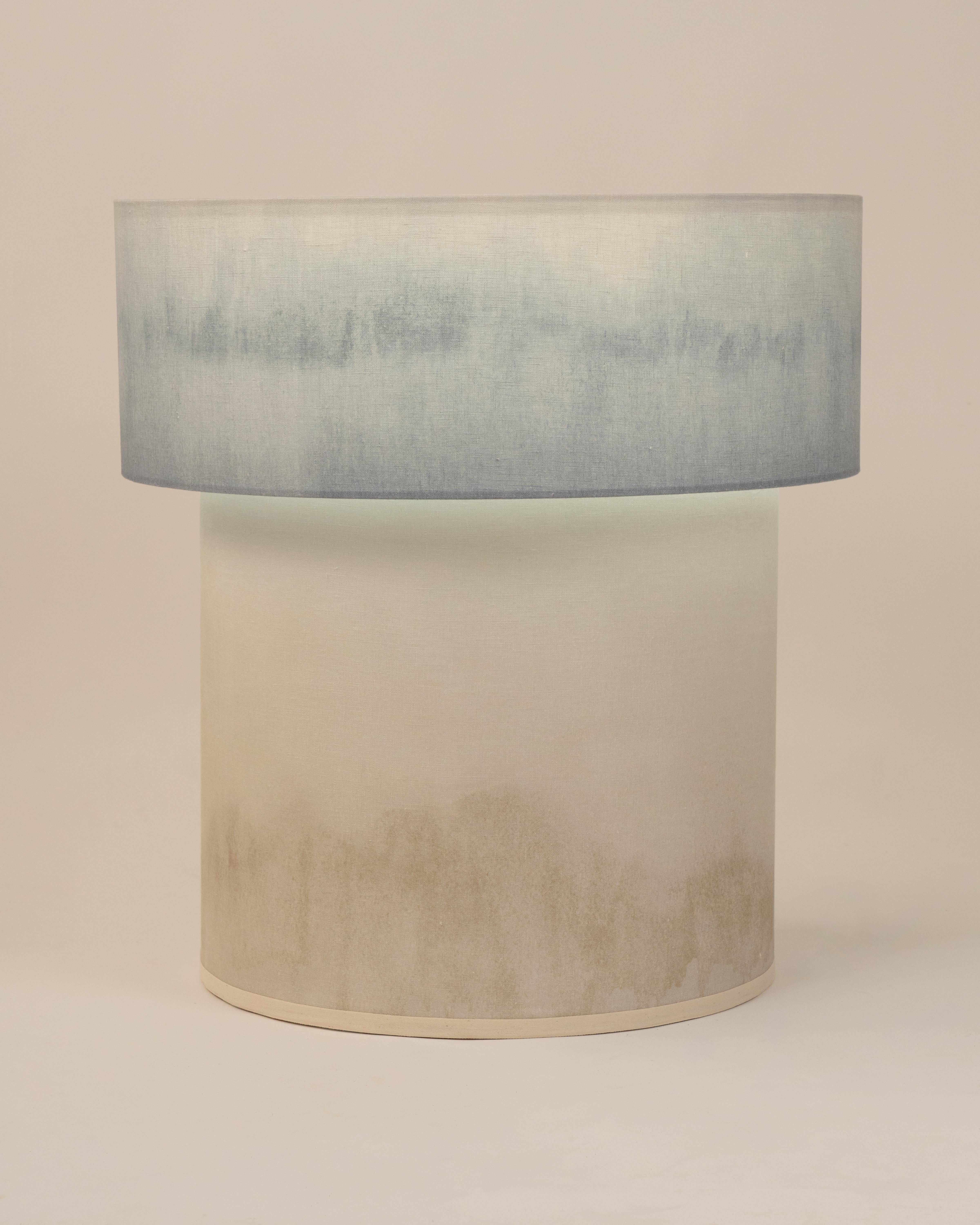 Other Soft Hues Earthy Beige Gradient Ceramic Totem Sculptural Lamp by Elsa Foulon For Sale
