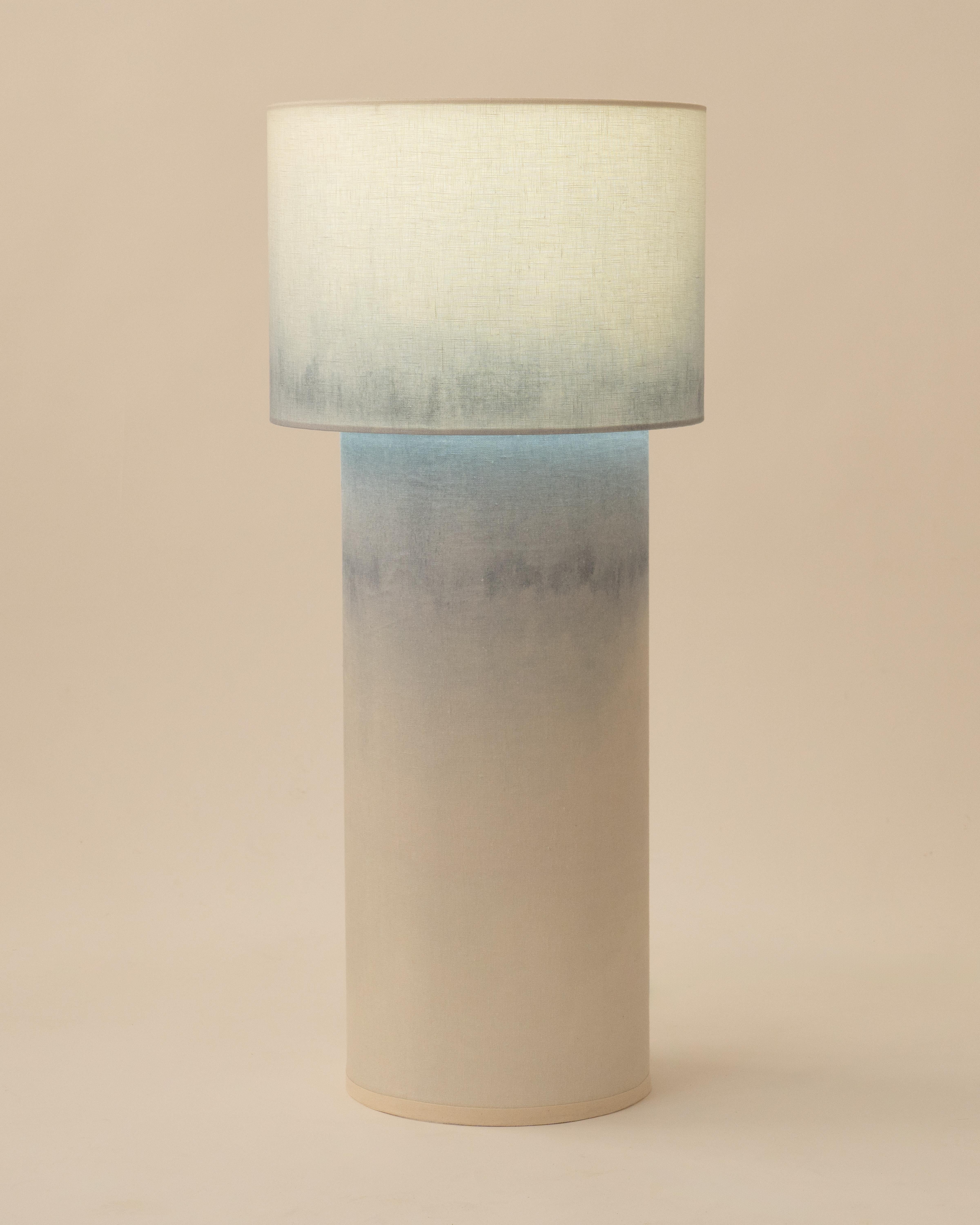 Post-Modern Earthy Beige Gradient Ceramic Contemporary Sculptural Lamp by Elsa Foulon For Sale