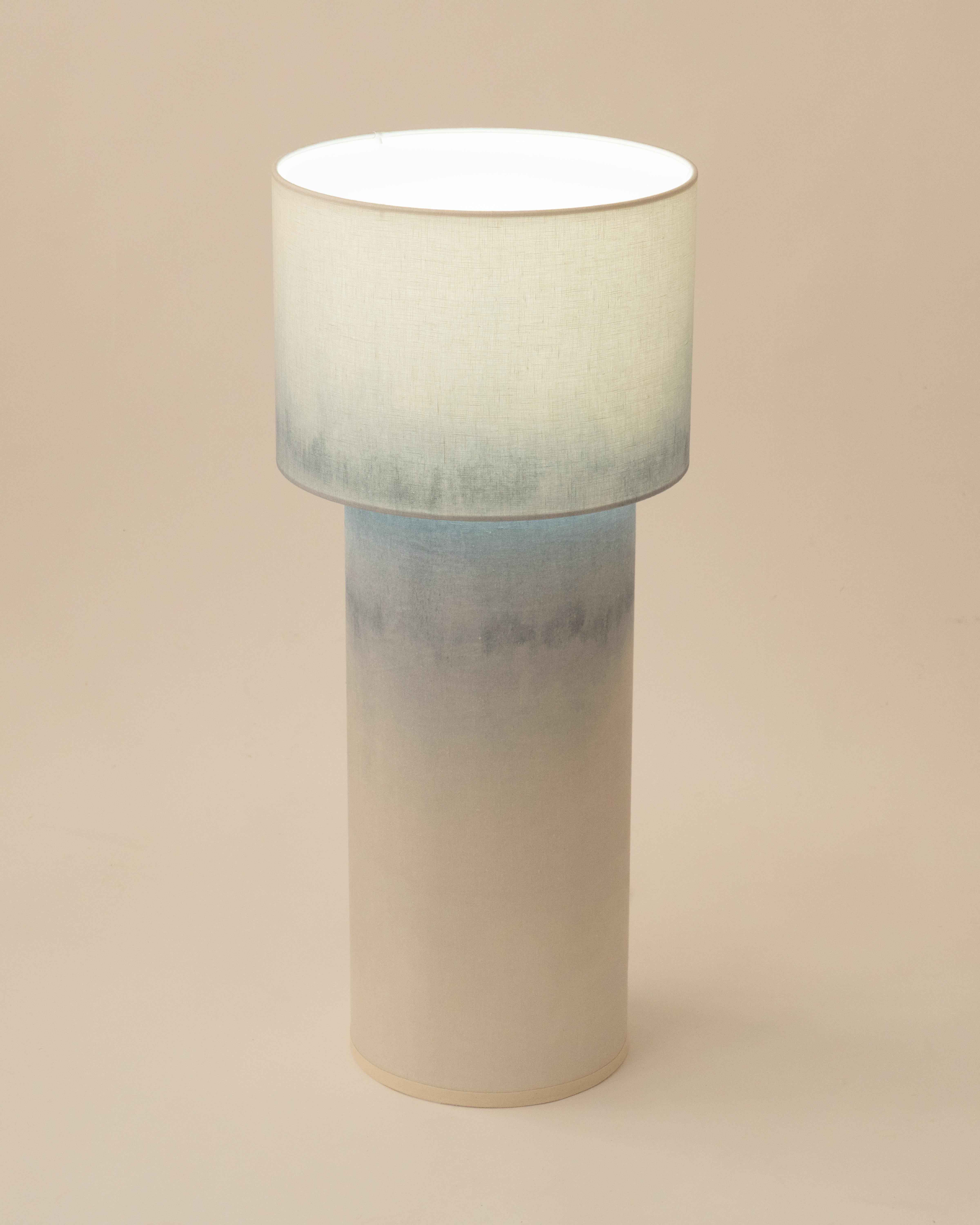 French Earthy Beige Gradient Ceramic Contemporary Sculptural Lamp by Elsa Foulon For Sale