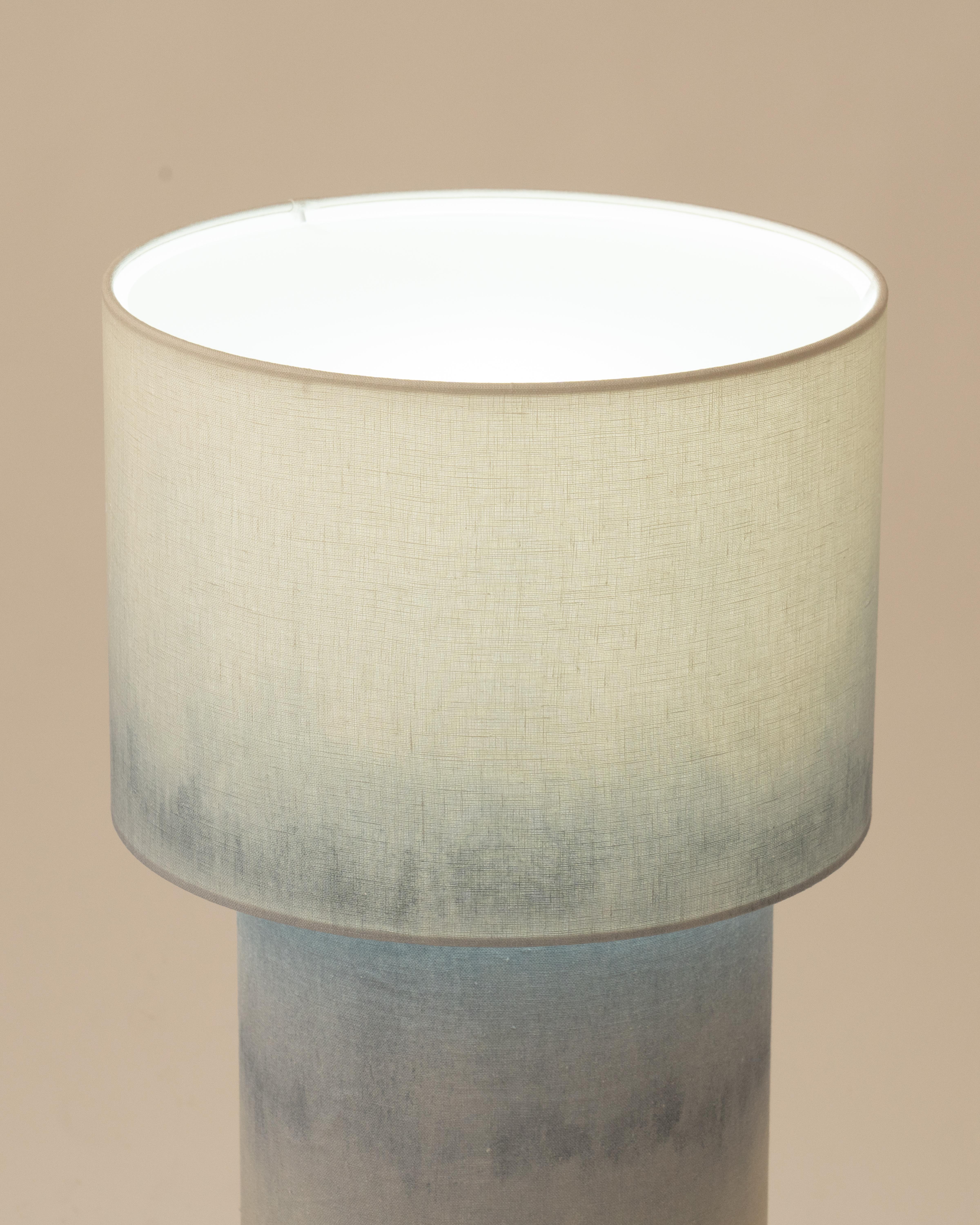 Other Earthy Beige Gradient Ceramic Contemporary Sculptural Lamp by Elsa Foulon For Sale
