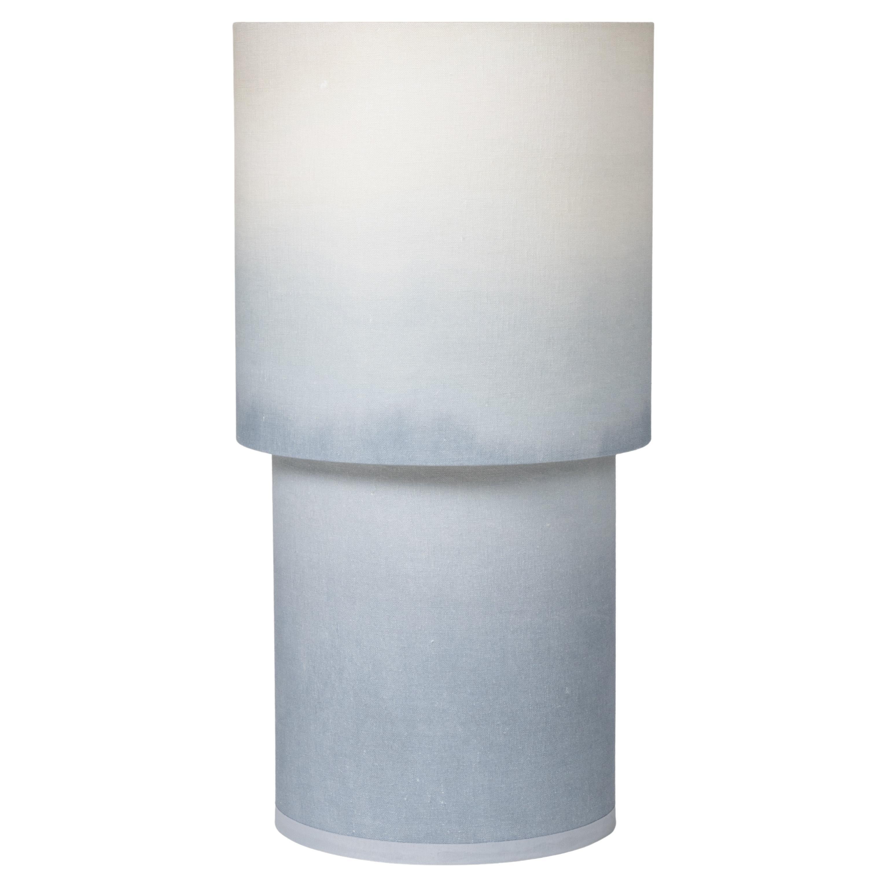 Muted Blue Earthy Beige Gradient Ceramic Sculptural Lamp by Elsa Foulon
