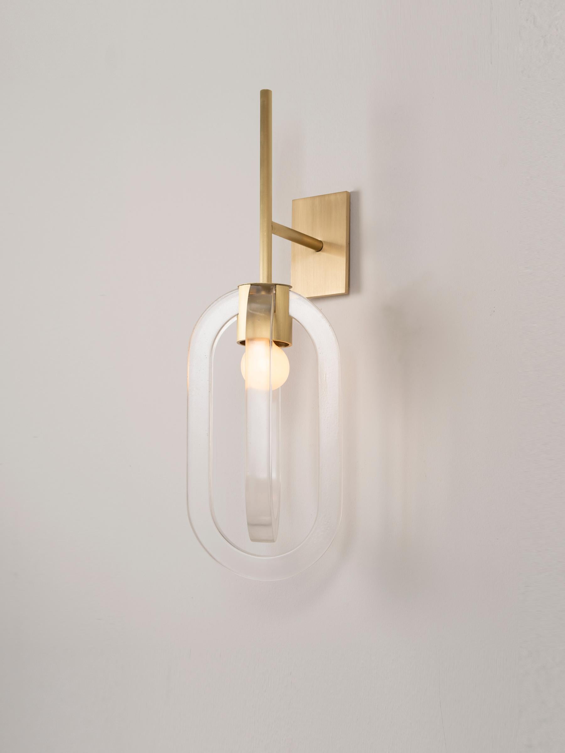 Modern Cirrus Sconce in Cast-Resin and Brushed Brass