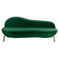 Cirrus 3 Seat Sofa with Plush Green Velvet by Dario Contessotto
