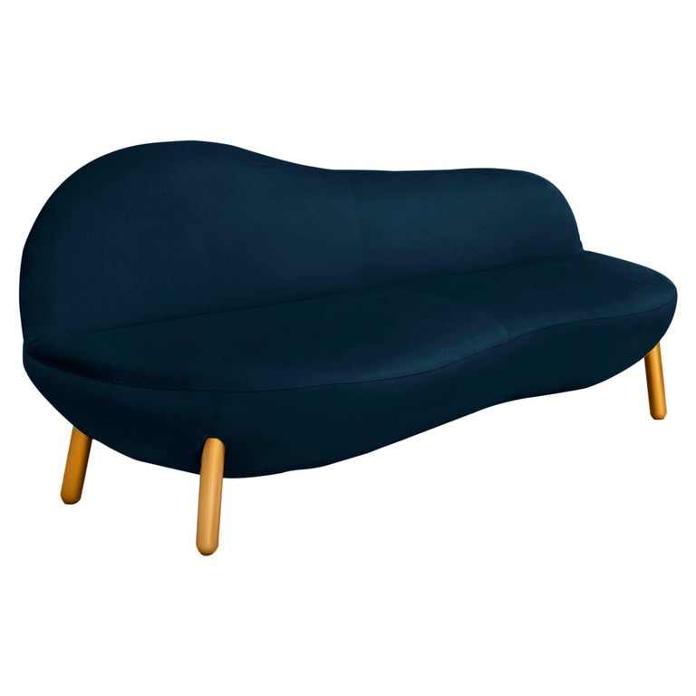 Cirrus 3 Seat Sofa with Plush Blue Velvet by Dario Contessotto For Sale at  1stDibs