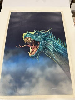Ciruelo Cabral Illustration Original Art Front Cover For Book Of Dragon