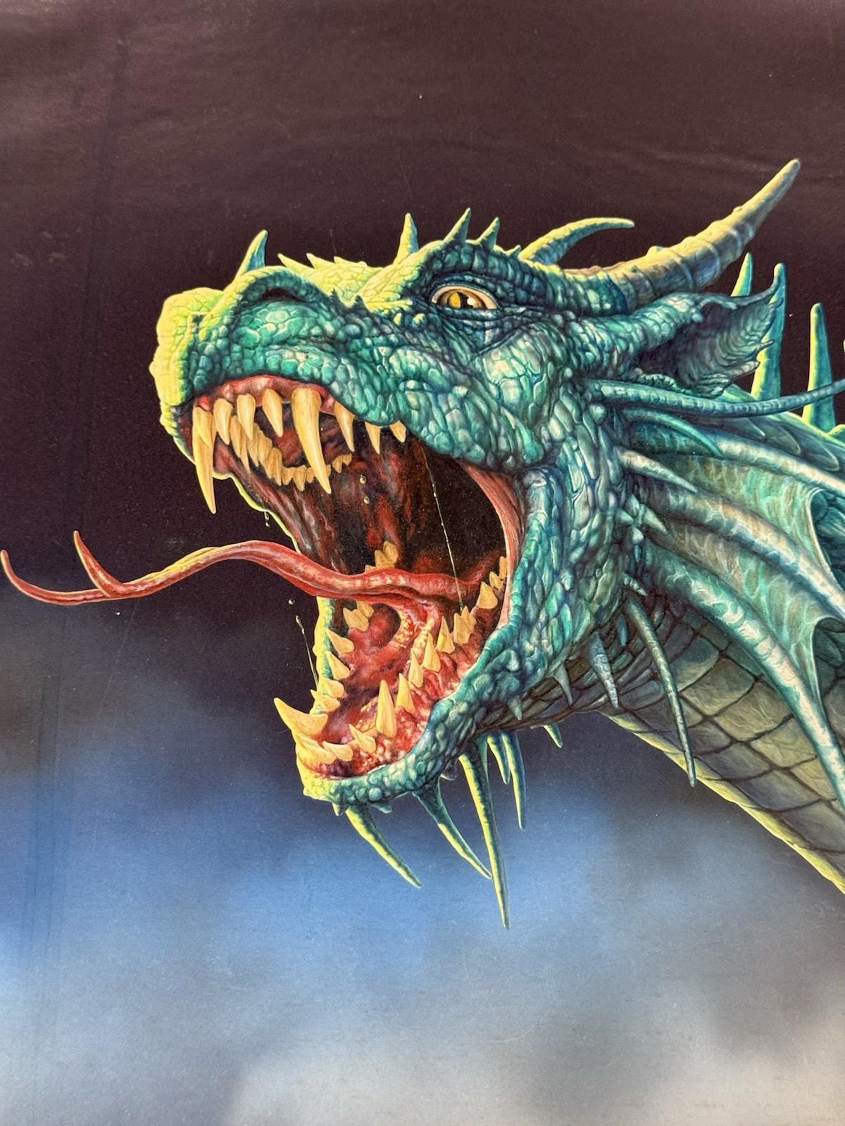 Central American Ciruelo Cabral Illustration Original Art Front Cover For Book Of Dragon For Sale