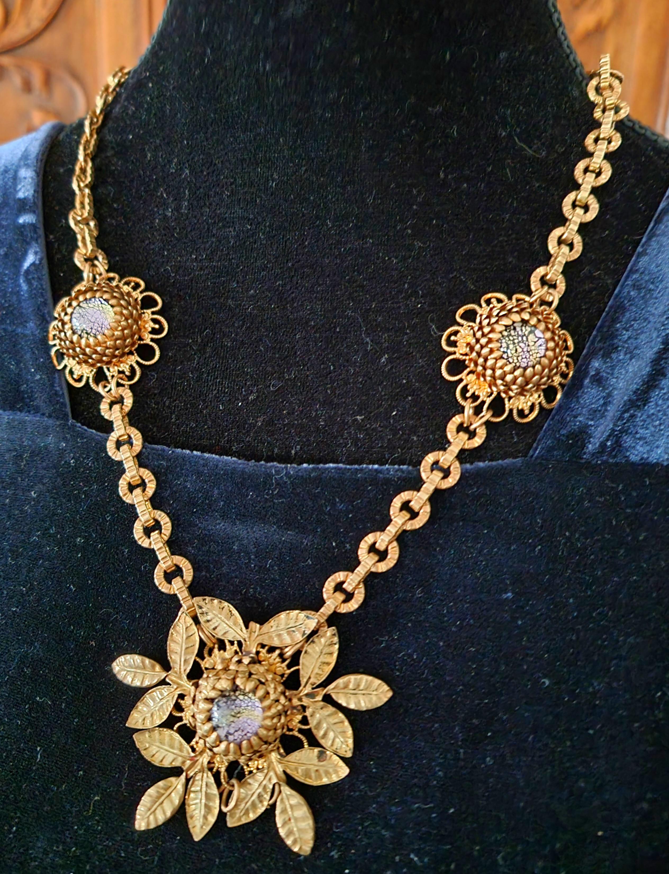 CIS countess Cissy ZOLTOWSKA, Magnificent old NECKLACE, vintage High Fashion For Sale 2