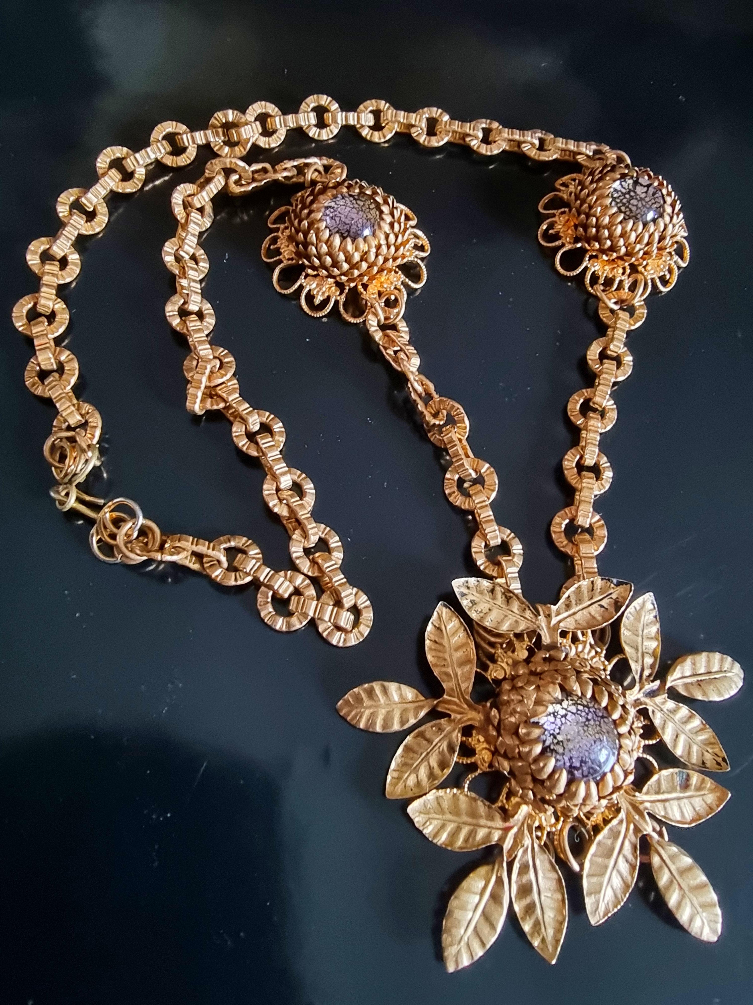 CIS countess Cissy ZOLTOWSKA, Magnificent old NECKLACE, vintage High Fashion For Sale 3