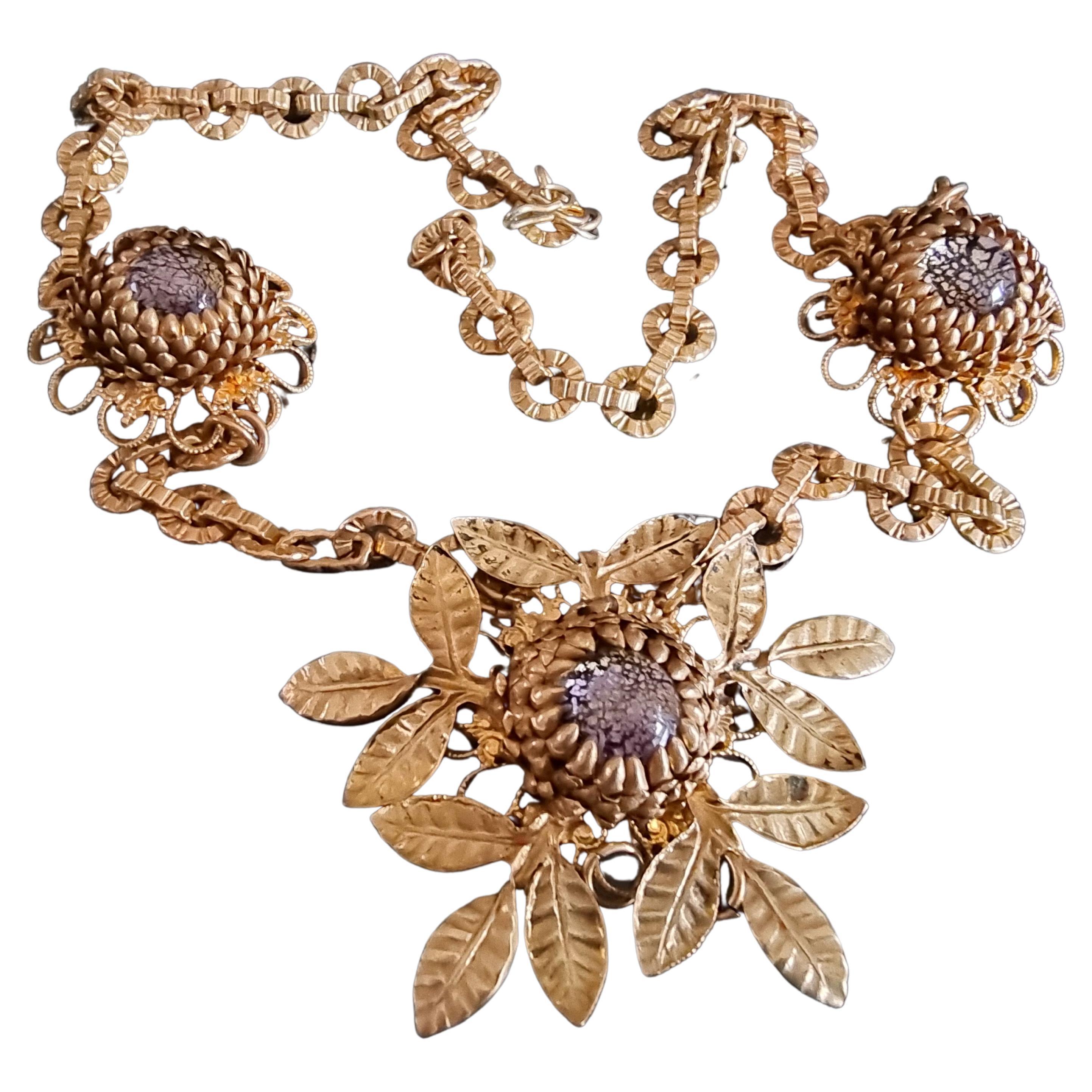 CIS countess Cissy ZOLTOWSKA, Magnificent old NECKLACE, vintage High Fashion For Sale